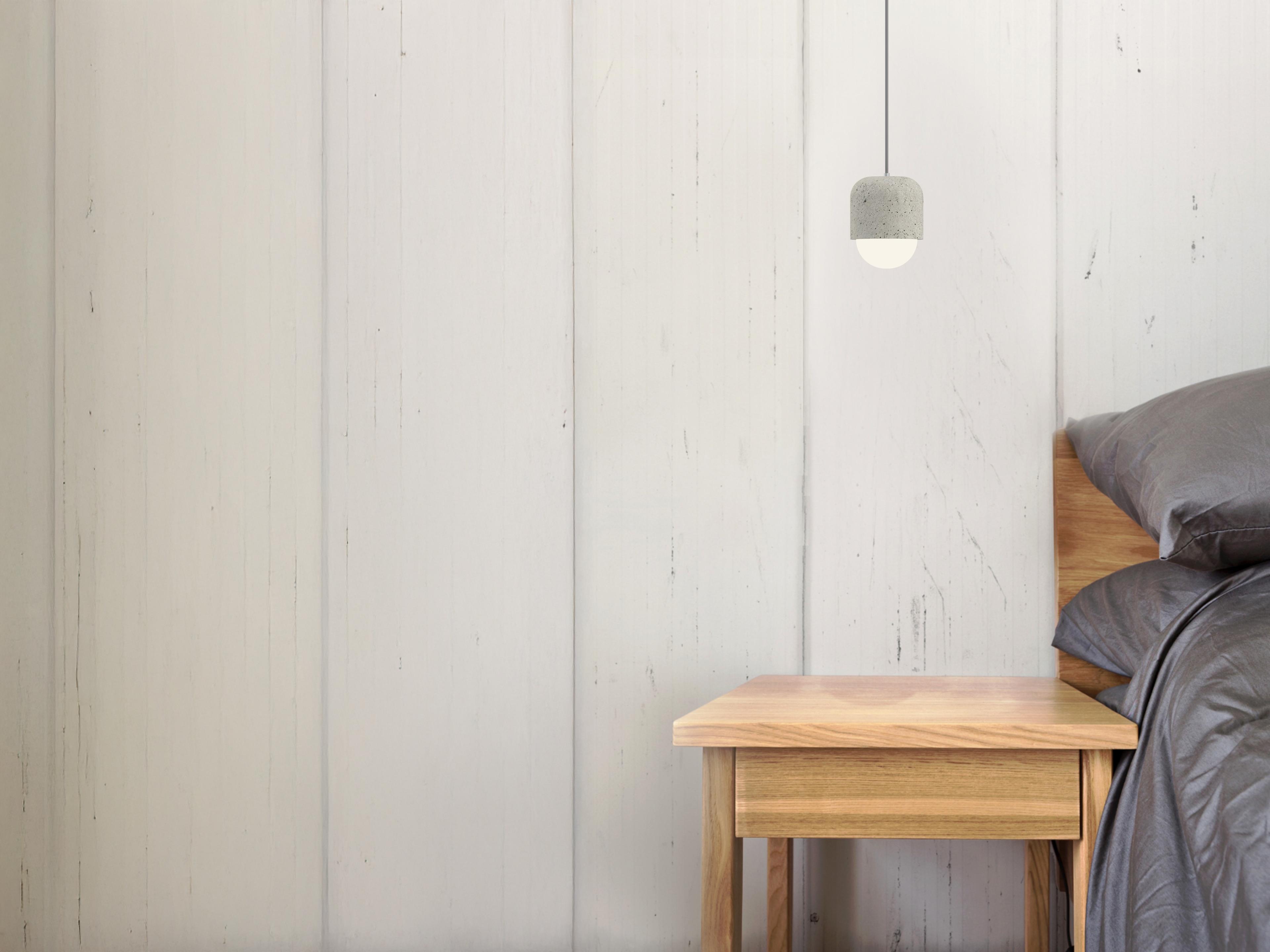 Seed Design Castle Muse Concrete Gray LED Cylinder Mini Pendant