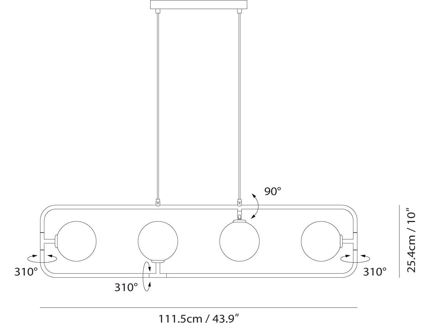 Seed Design Sircle Black LED Linear Island Pendant