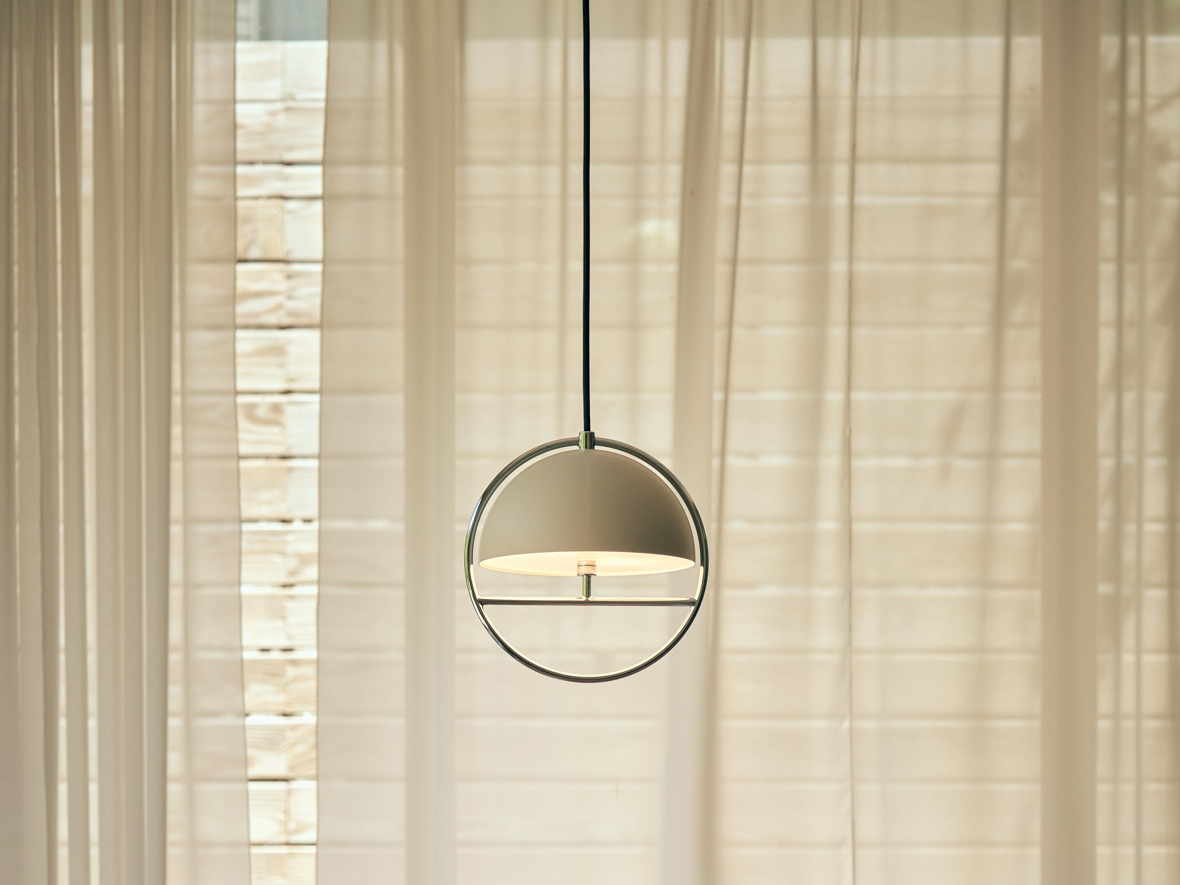 Seed Design Huan Oatmeal chrome LED Globe Mini Pendant