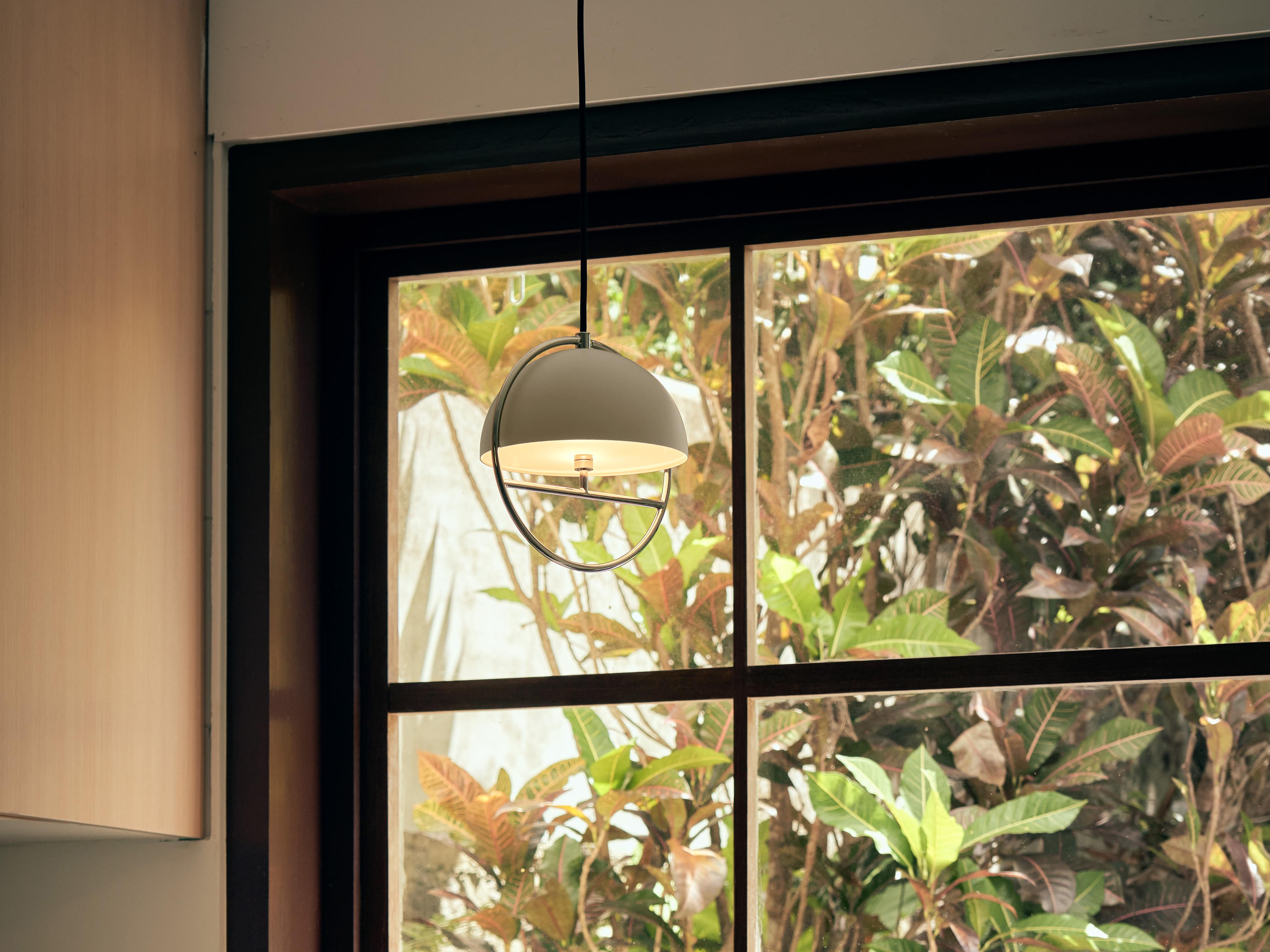 Seed Design Huan Oatmeal chrome LED Globe Mini Pendant