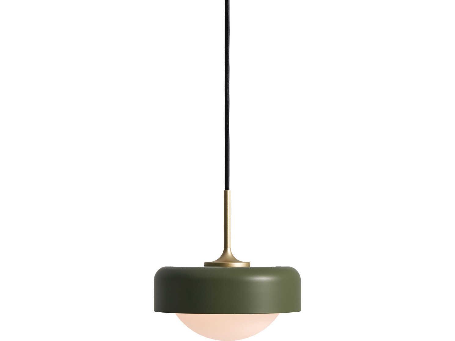 Seed Design Pensee Olive Green Gold LED Dome Mini Pendant