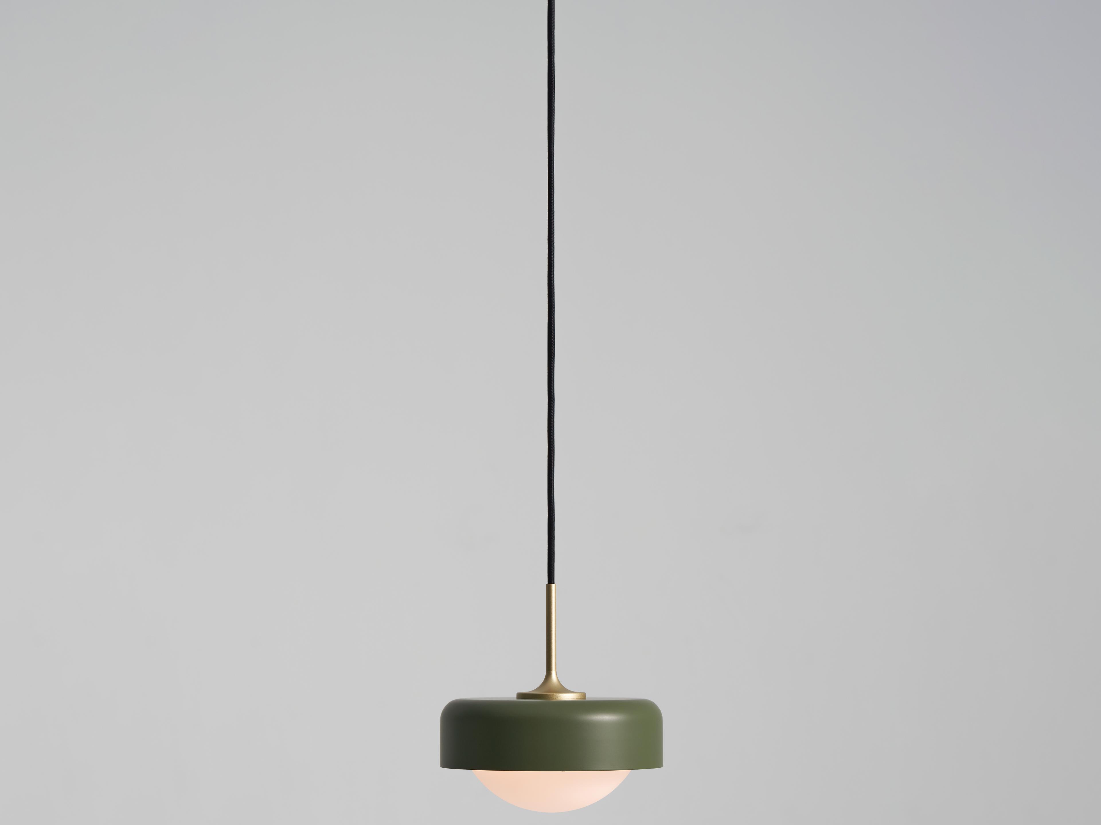 Seed Design Pensee Olive Green Gold LED Dome Mini Pendant