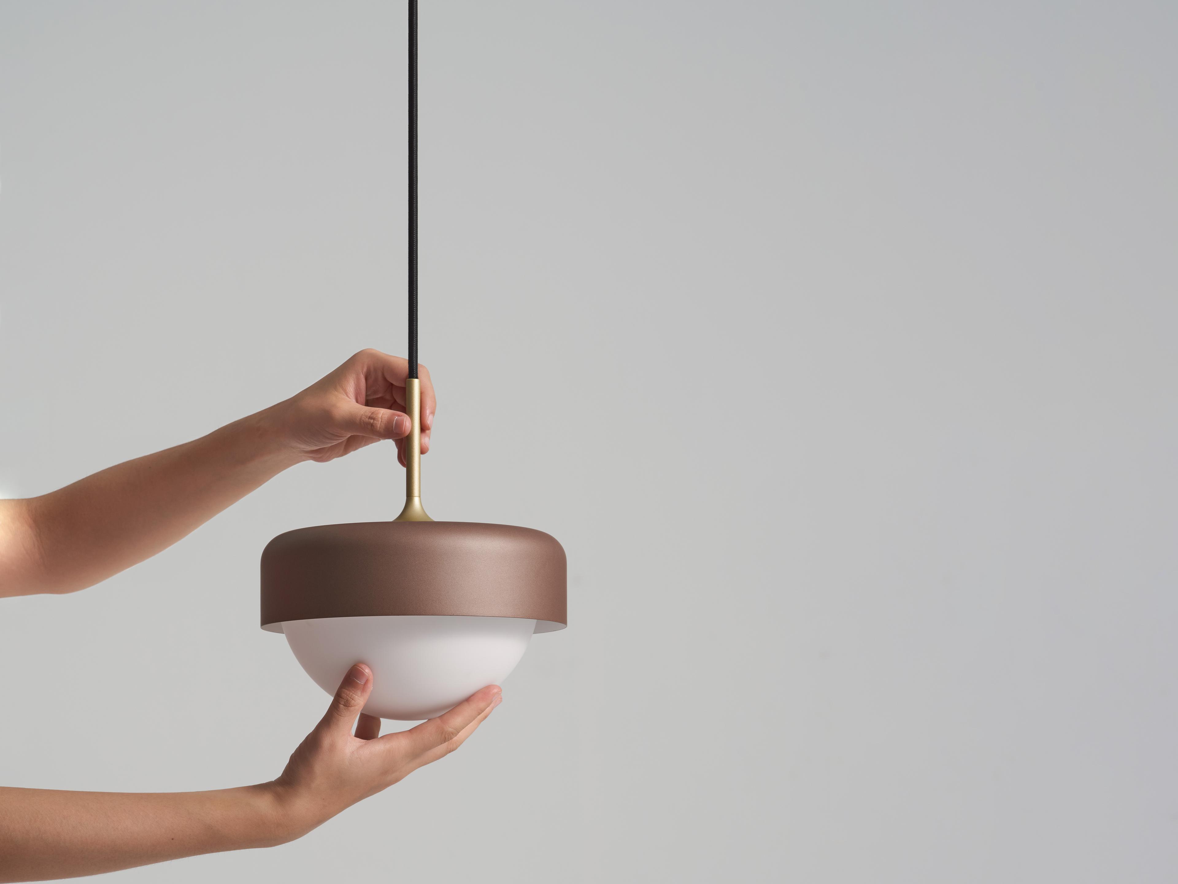 Seed Design Pensee Pearl Cocoa Gold Brown LED Dome Mini Pendant