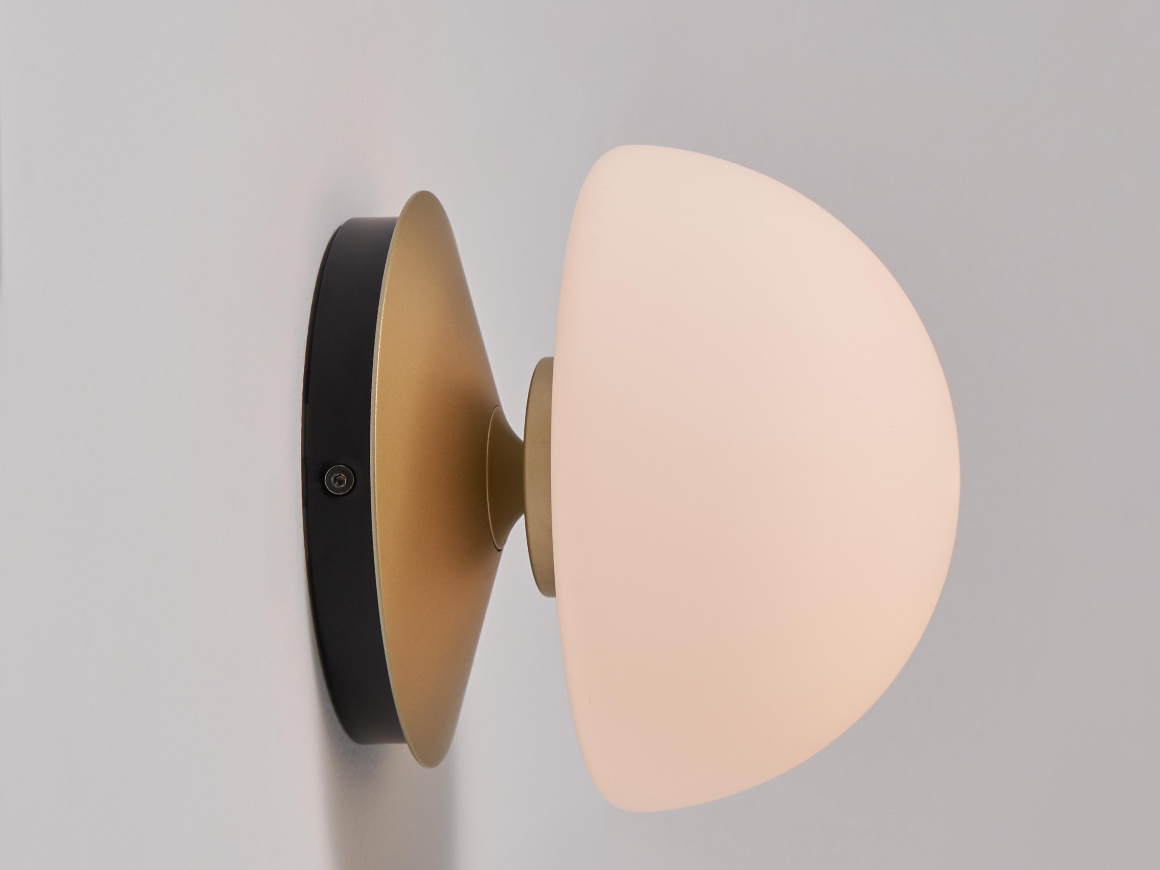 Seed Design Pensee Matt Opal Glass Champagne Gold LED Wall Sconce