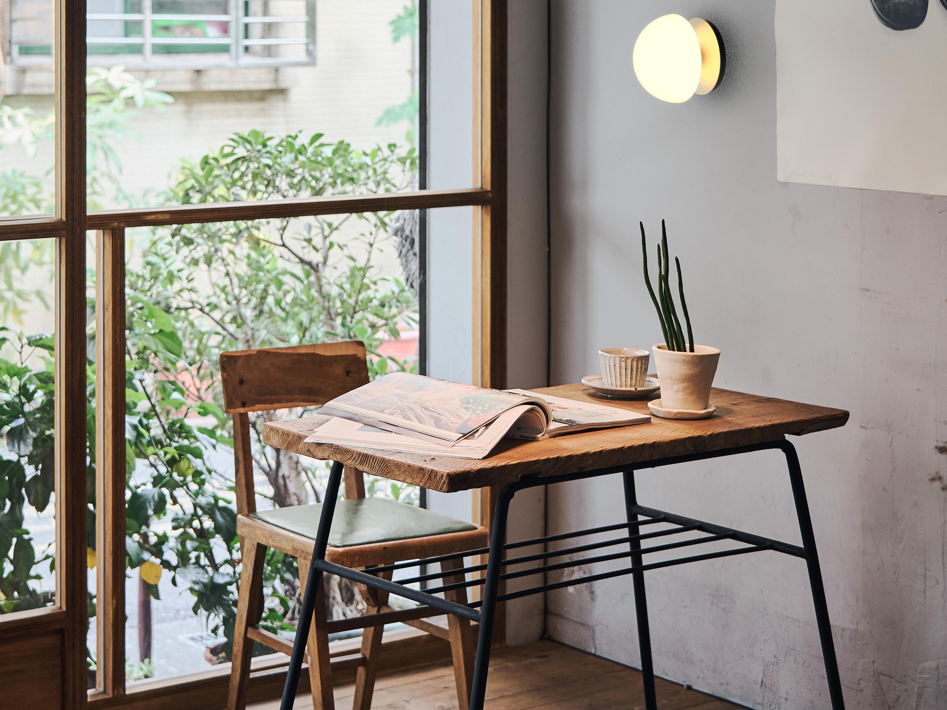 Seed Design Pensee Matt Opal Glass Champagne Gold LED Wall Sconce