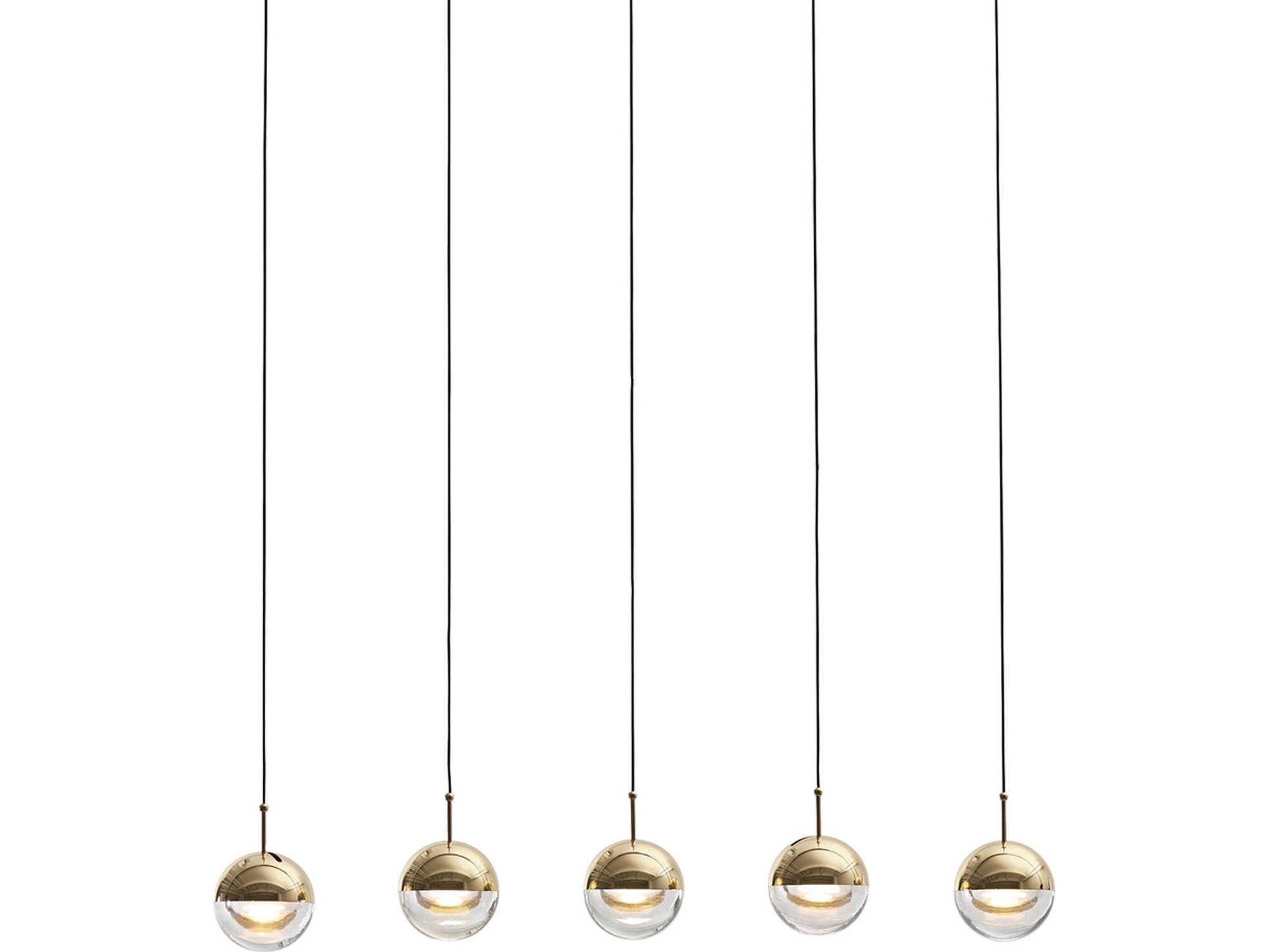 Seed Design Dora Brass LED Linear Island Pendant