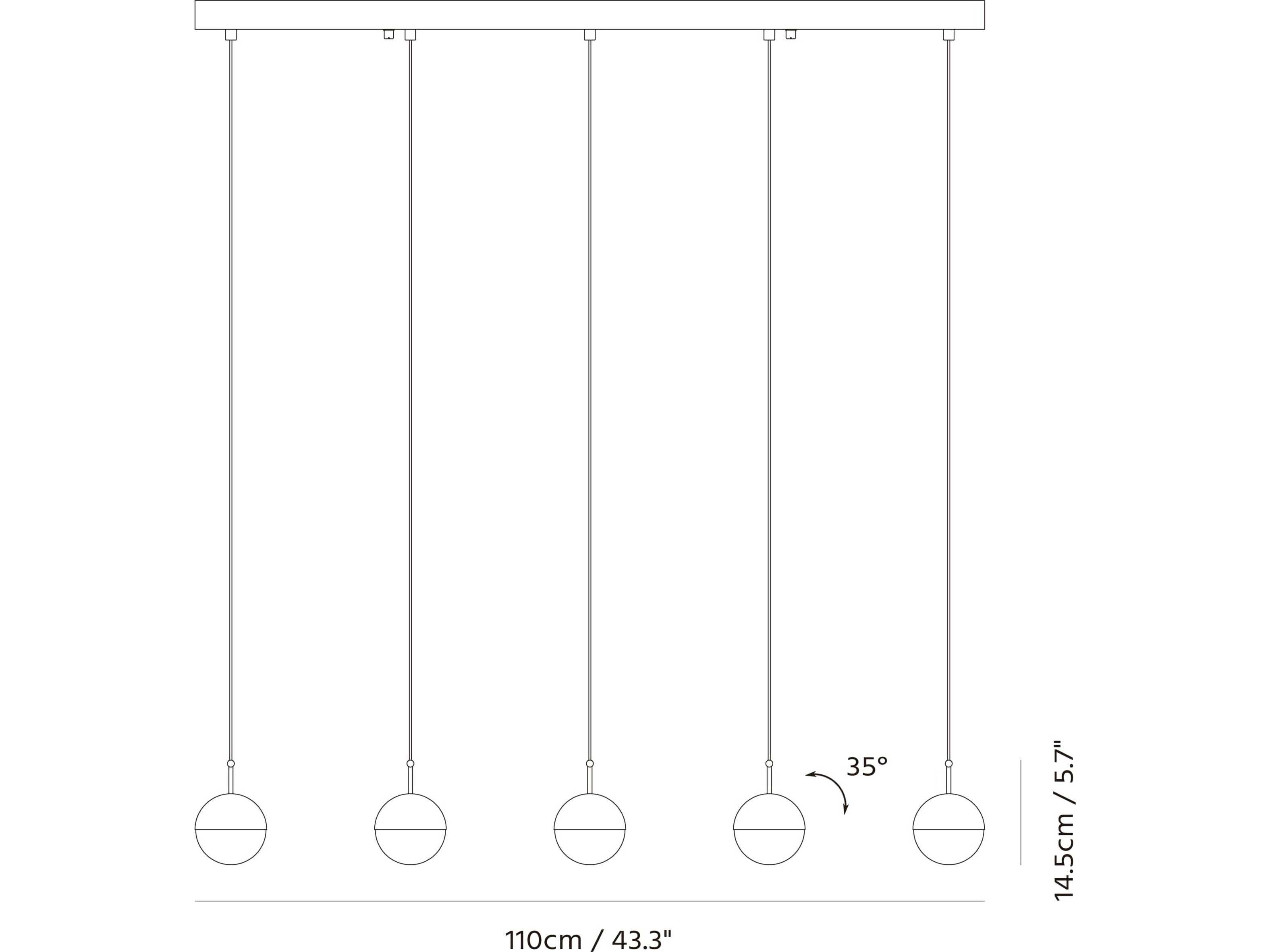 Seed Design Dora Brass LED Linear Island Pendant