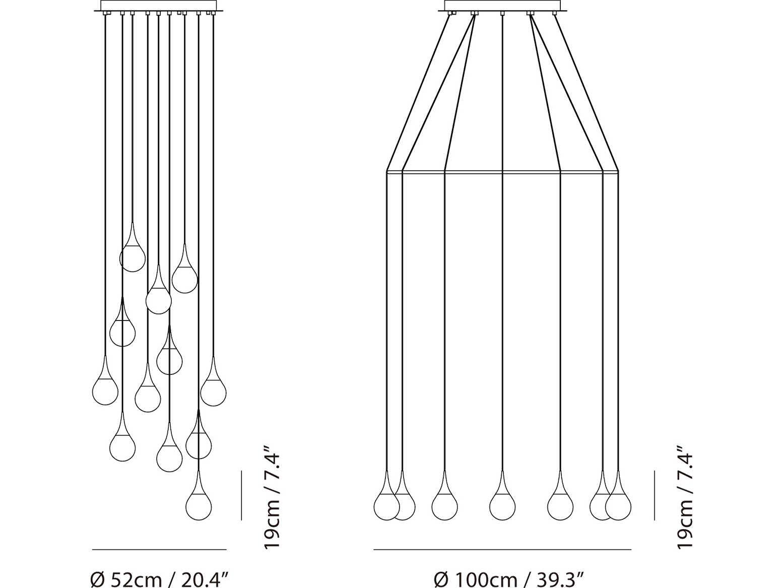 Seed Design Paopao Chrome LED Pendant