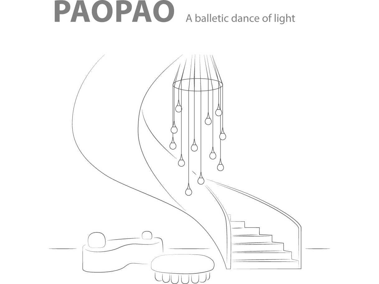 Seed Design Paopao Champagne Gold LED Pendant