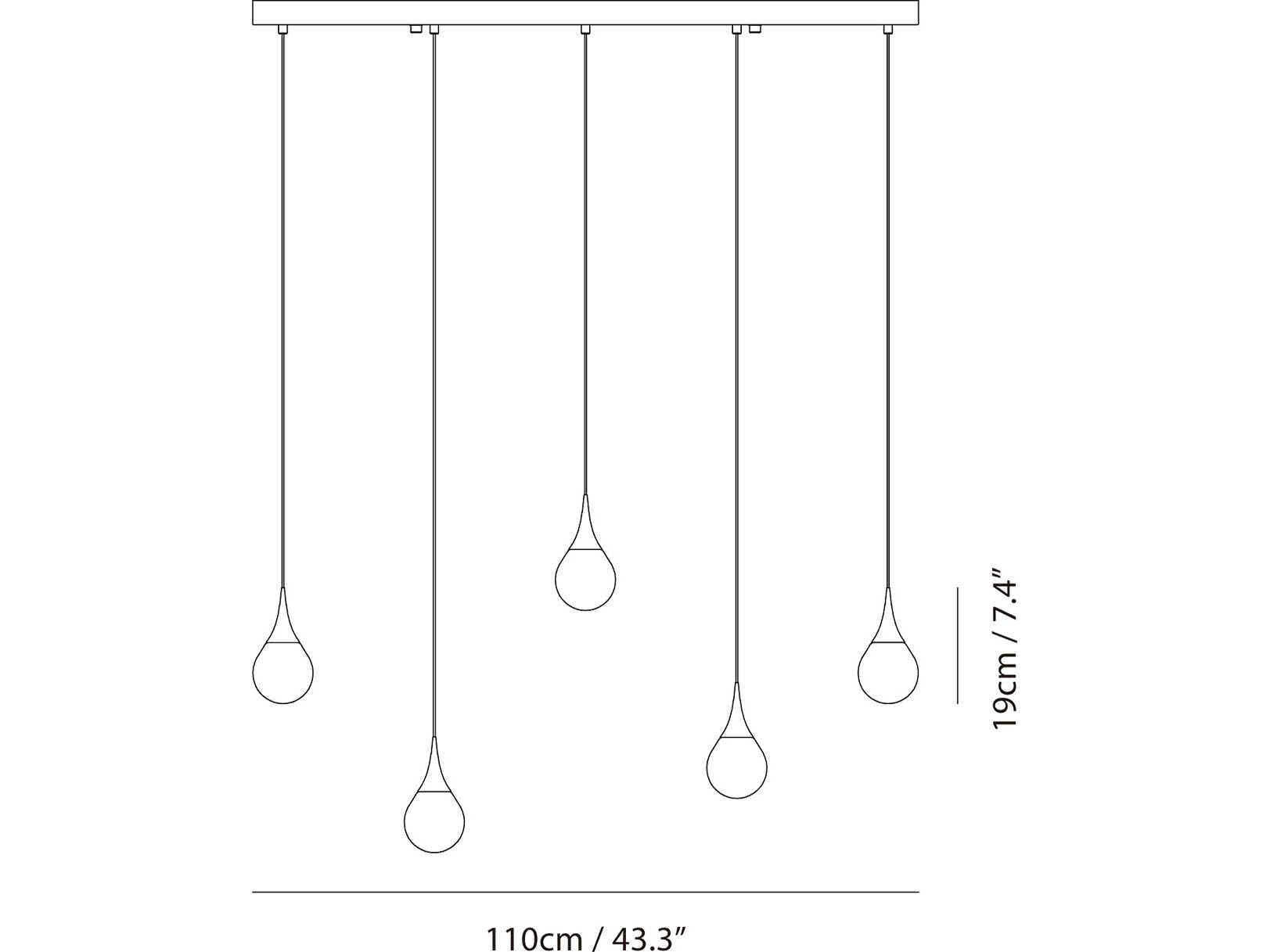 Seed Design Paopao Chrome LED Linear Island Pendant