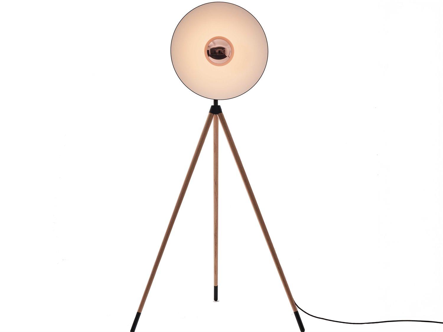 Seed Design Apollo Black copper Wood LED Floor Lamp