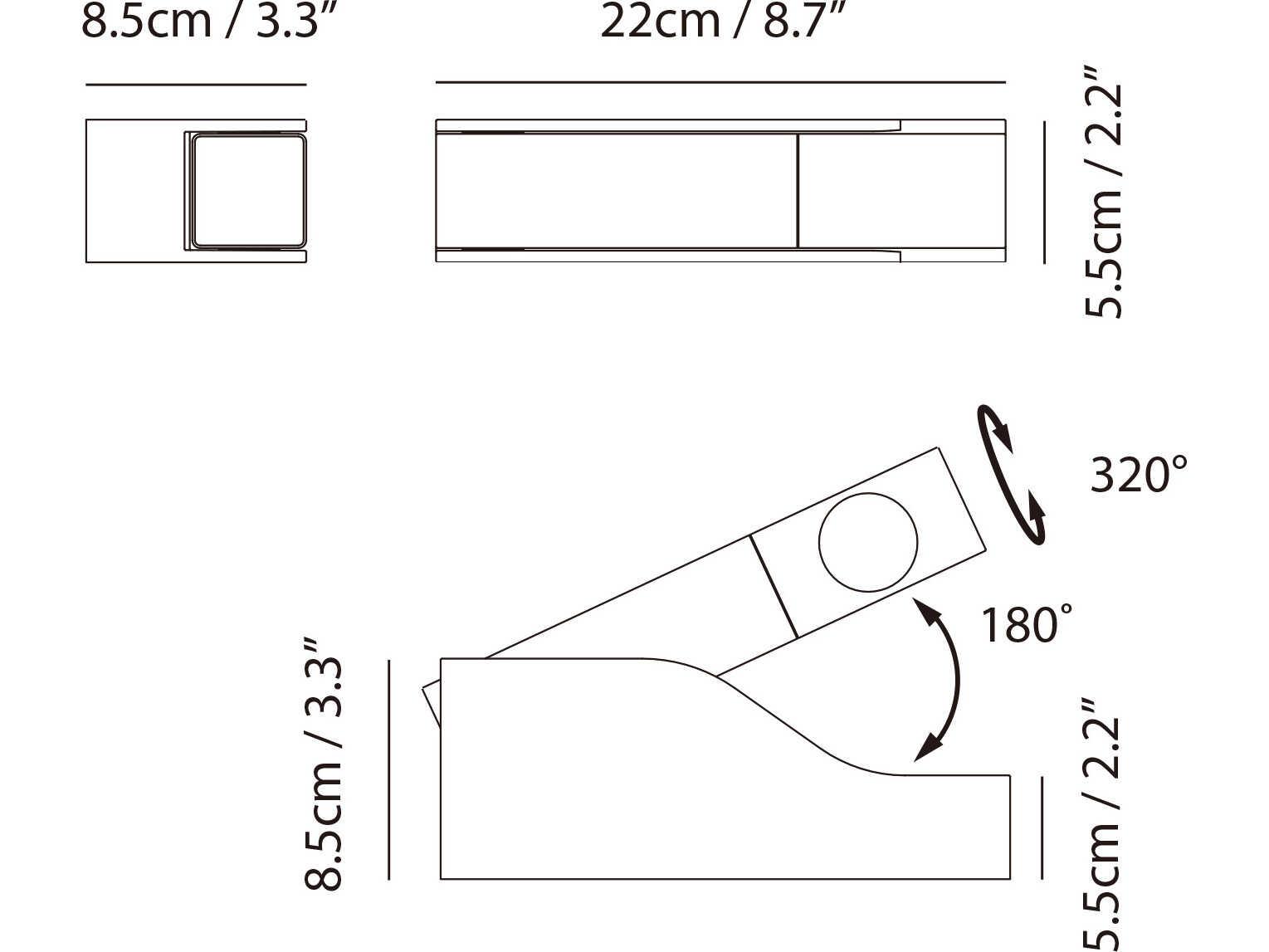 Seed Design Wu Gold Black LED Wall Sconce