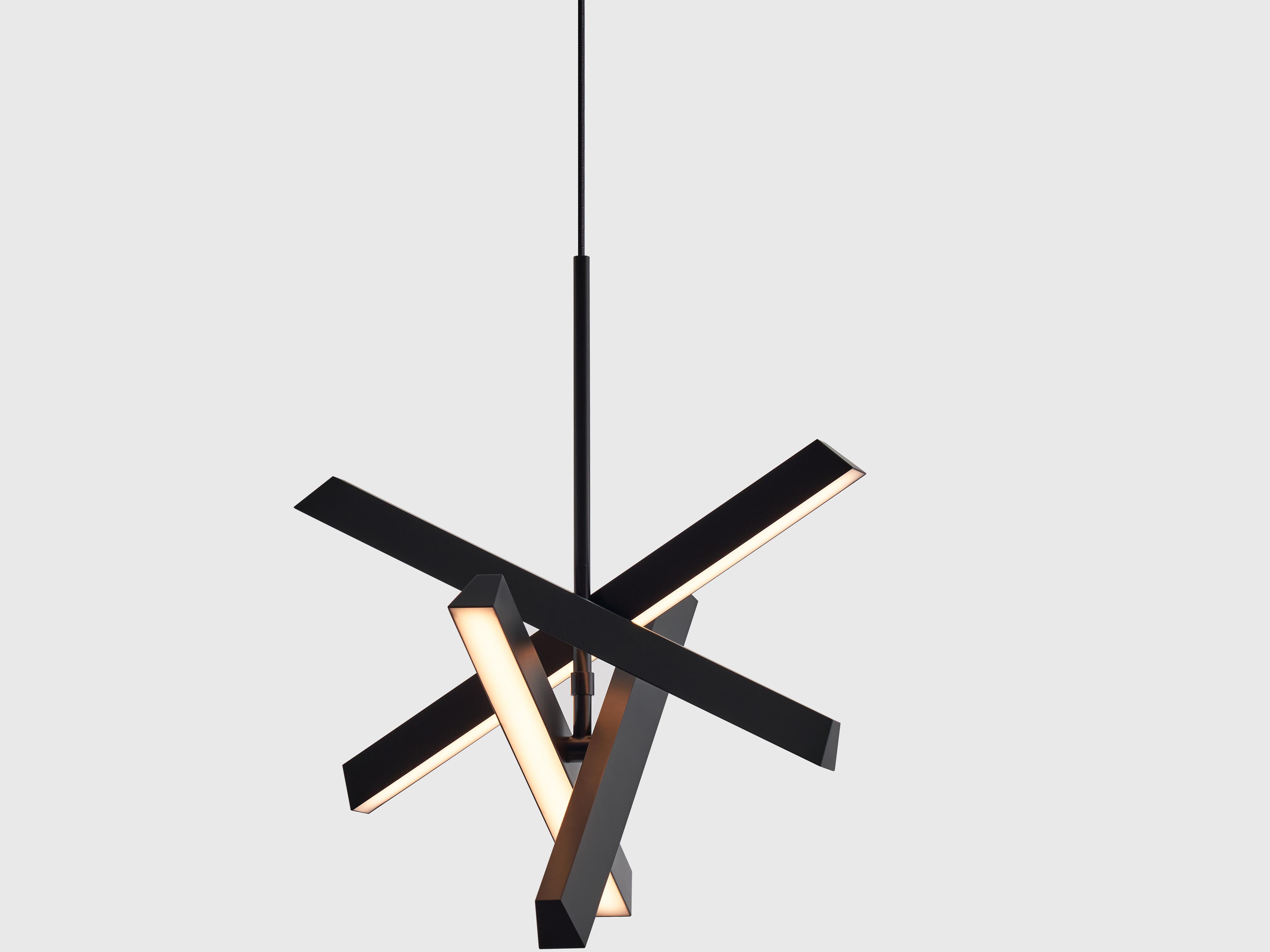 Seed Design Konnect Matt Black LED Linear Pendant