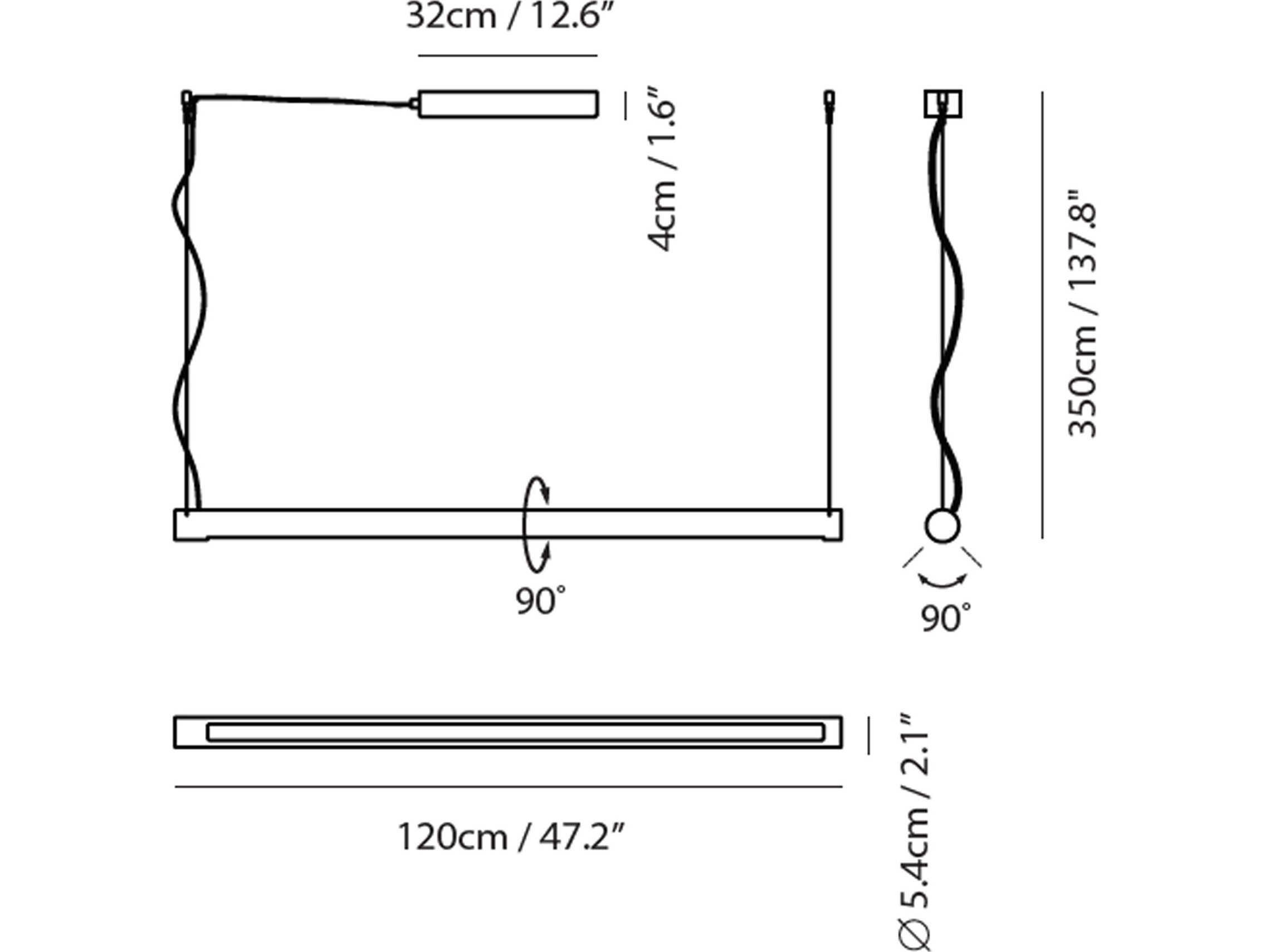 Seed Design Turner Matt Pure White LED Linear Pendant