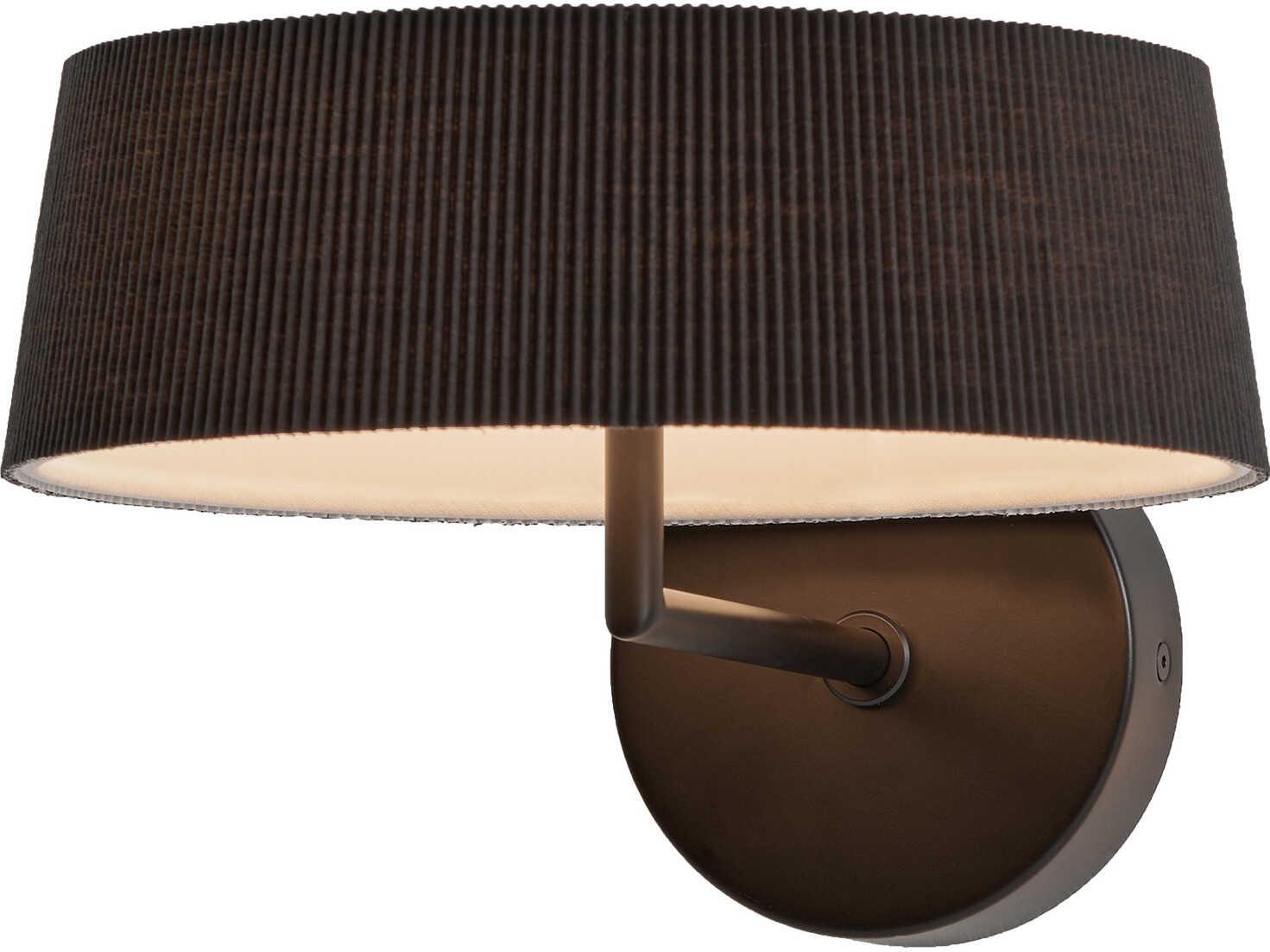 Seed Design Halo Black With Shade LED Wall Sconce