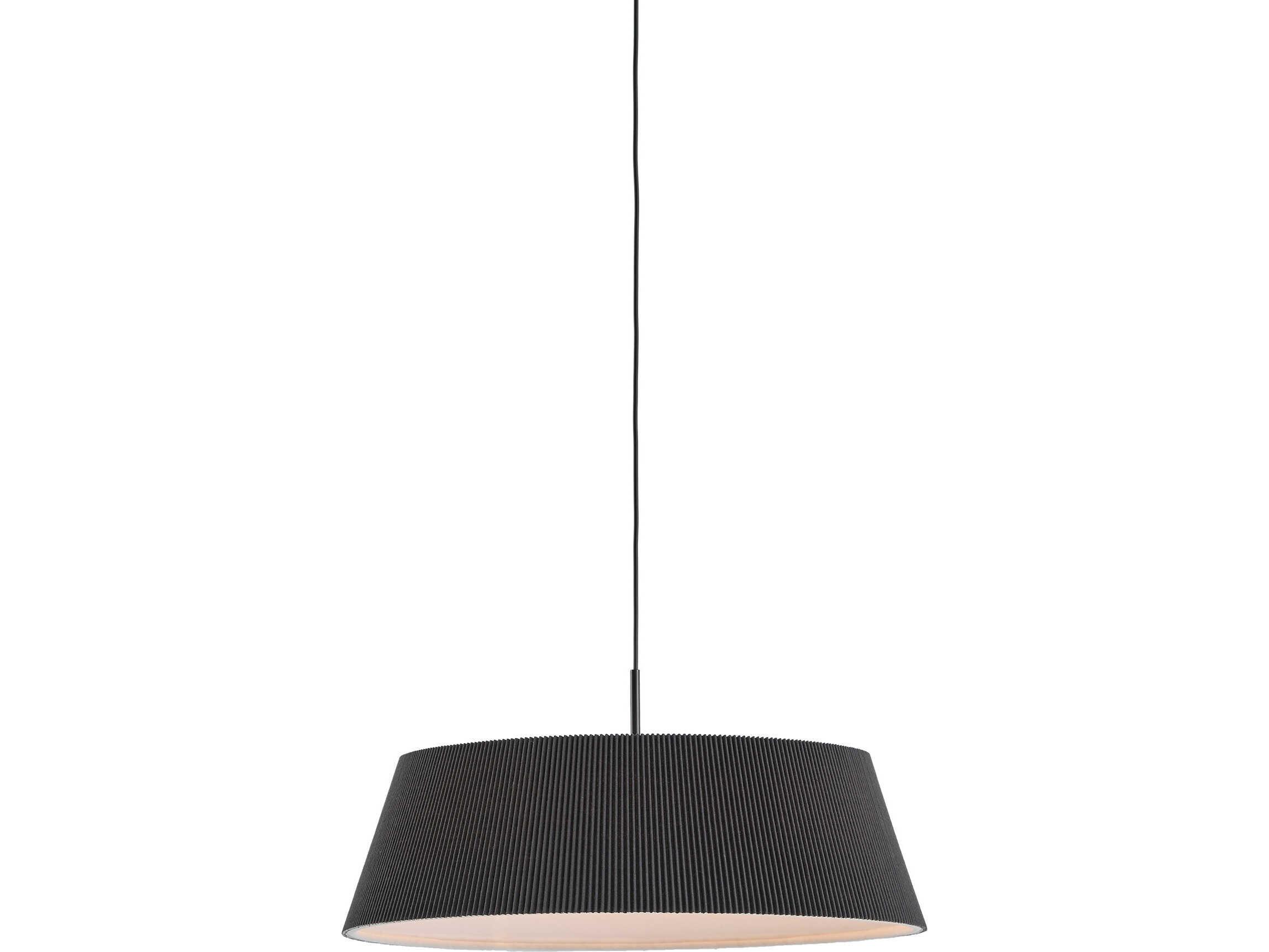 Seed Design Halo Black With Shade LED Drum Pendant