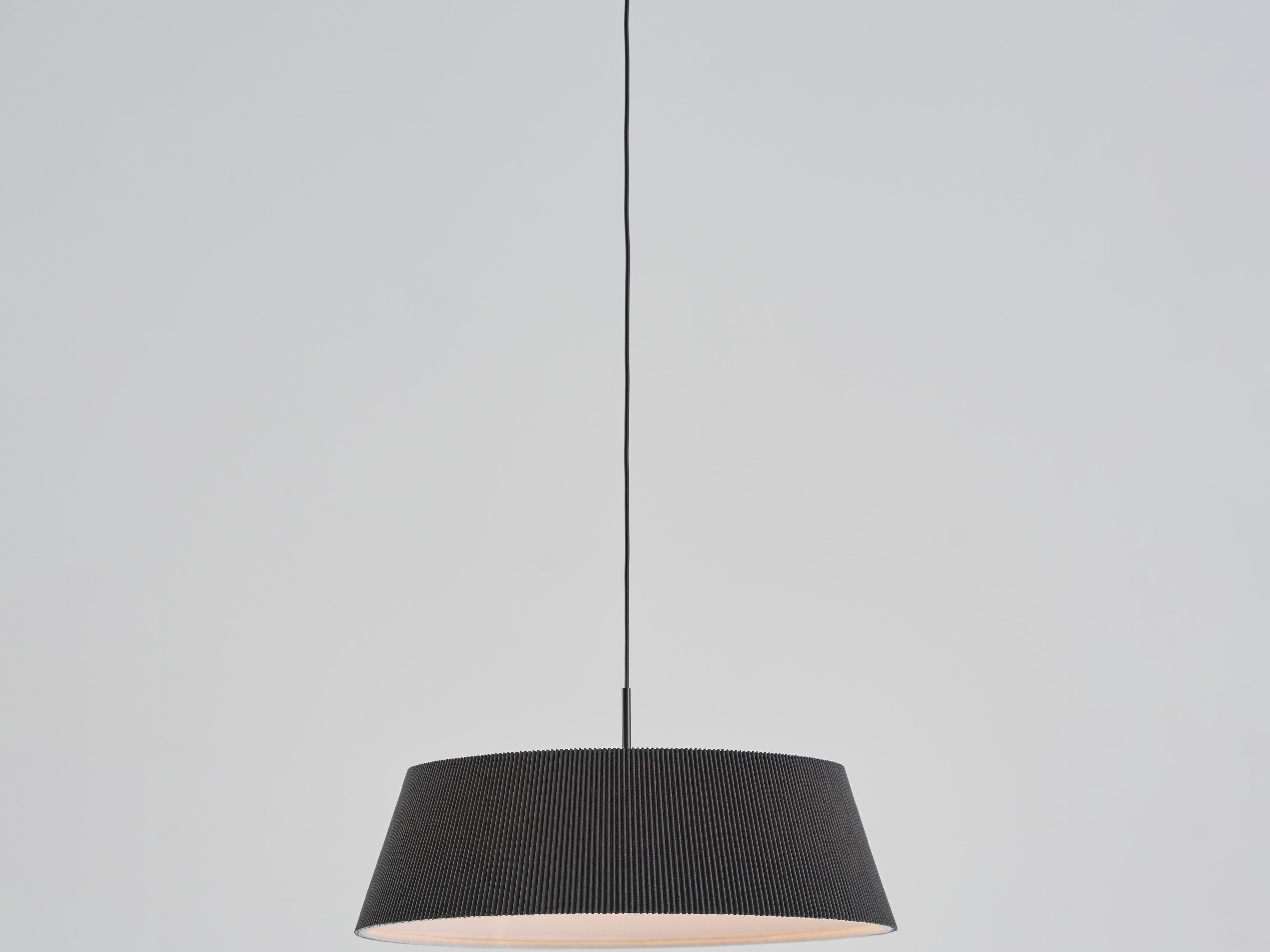 Seed Design Halo Black With Shade LED Drum Pendant