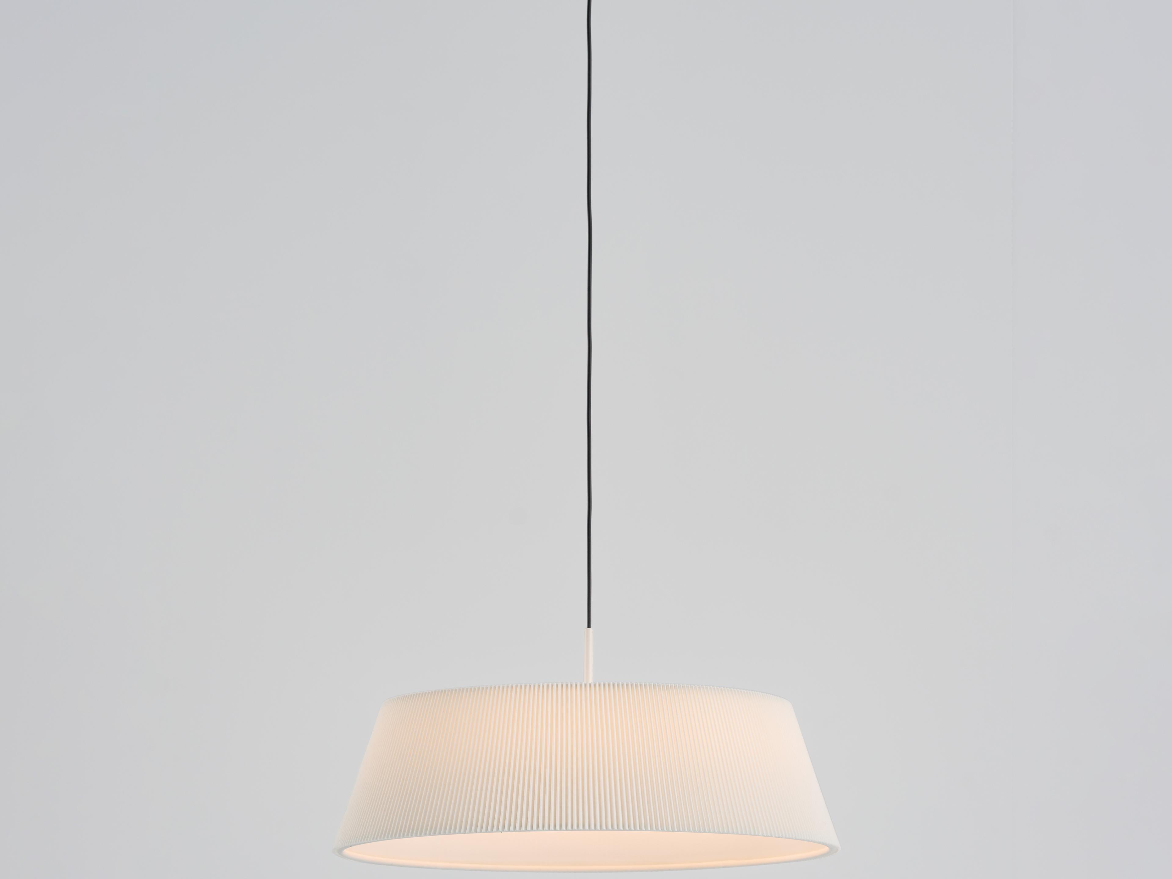 Seed Design Halo White With Shade LED Drum Pendant