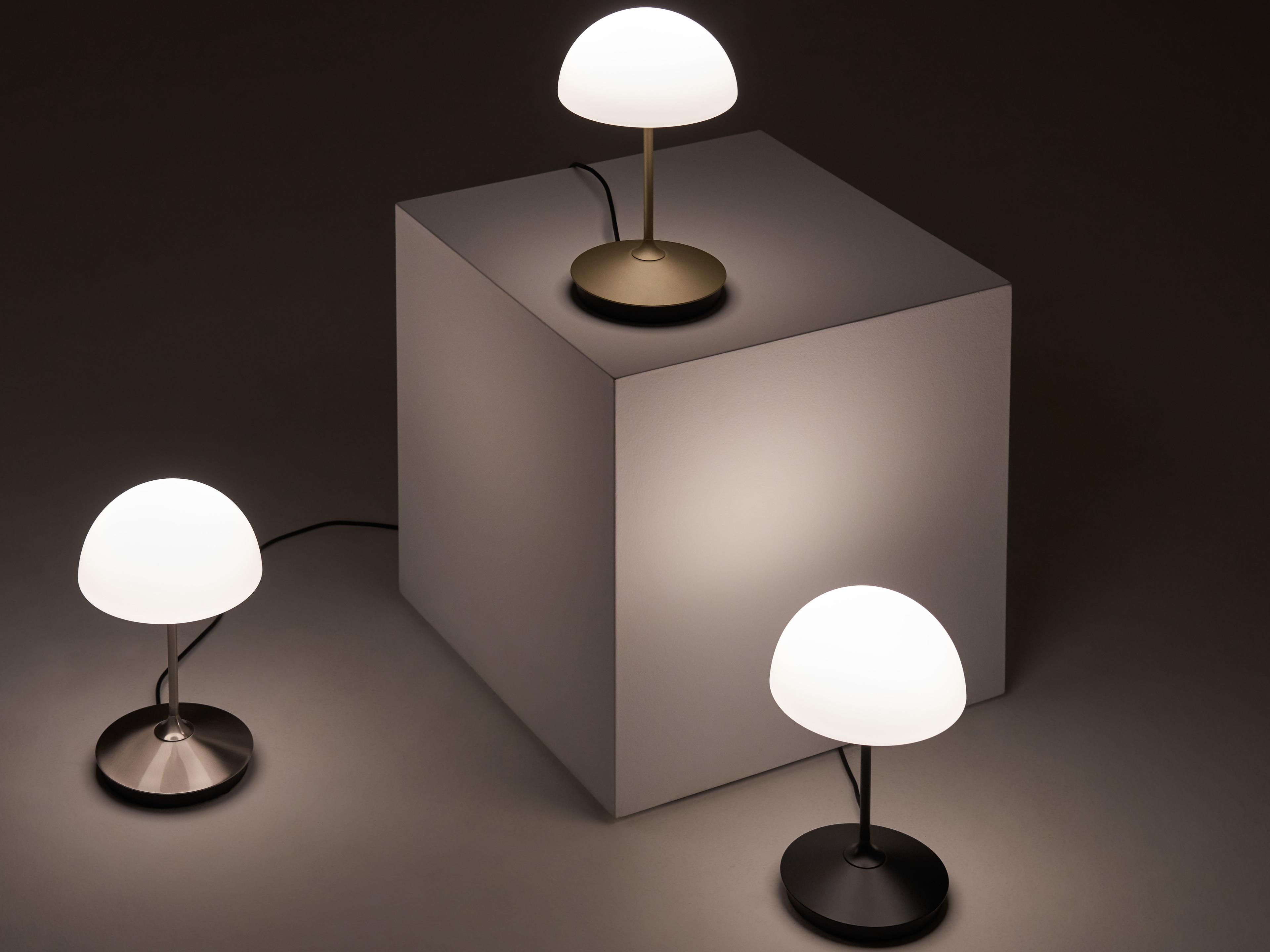 Seed Design Pensee Matt Opal Glass Black LED Table Lamp