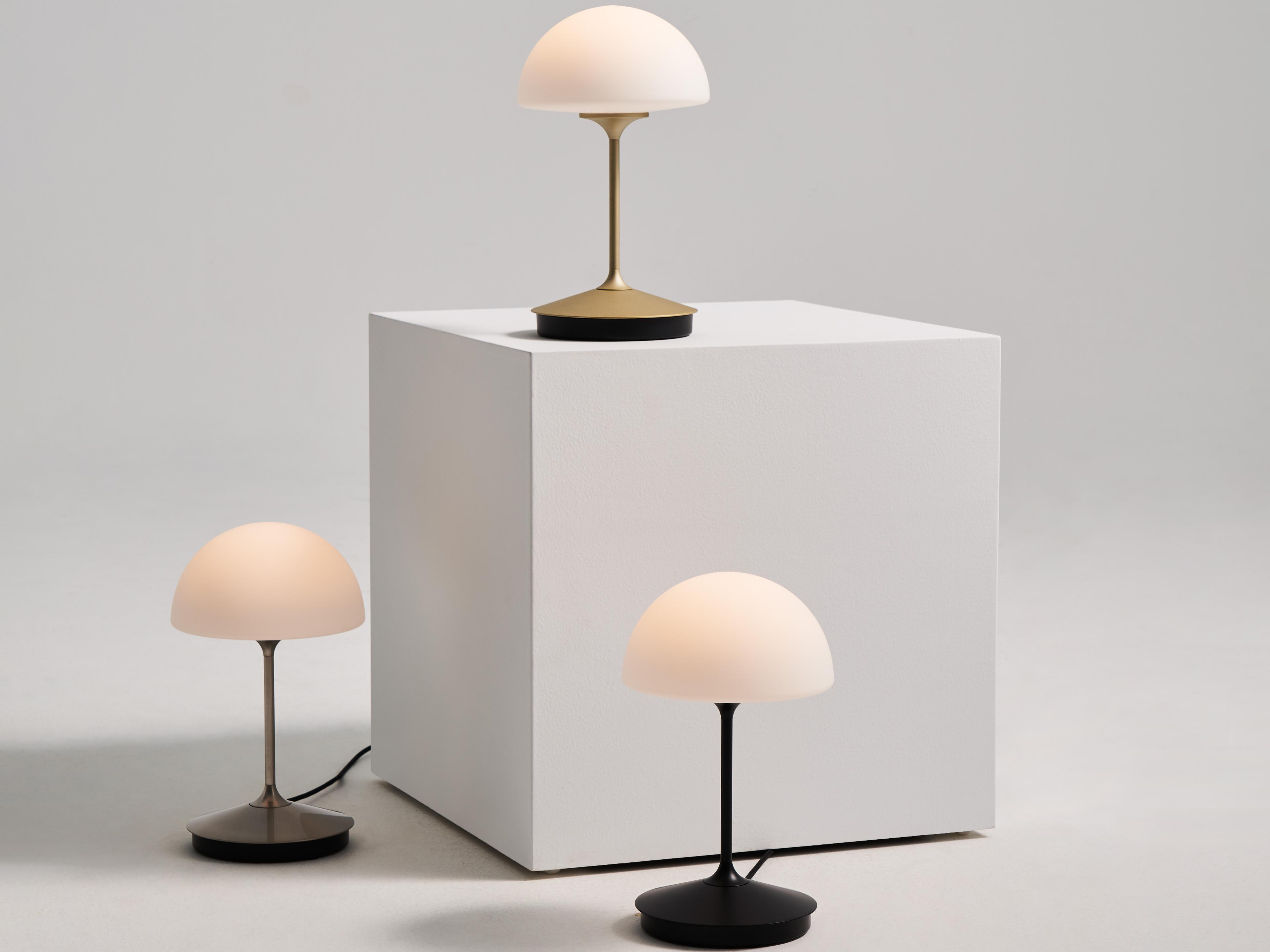 Seed Design Pensee Matt Opal Glass Black LED Table Lamp