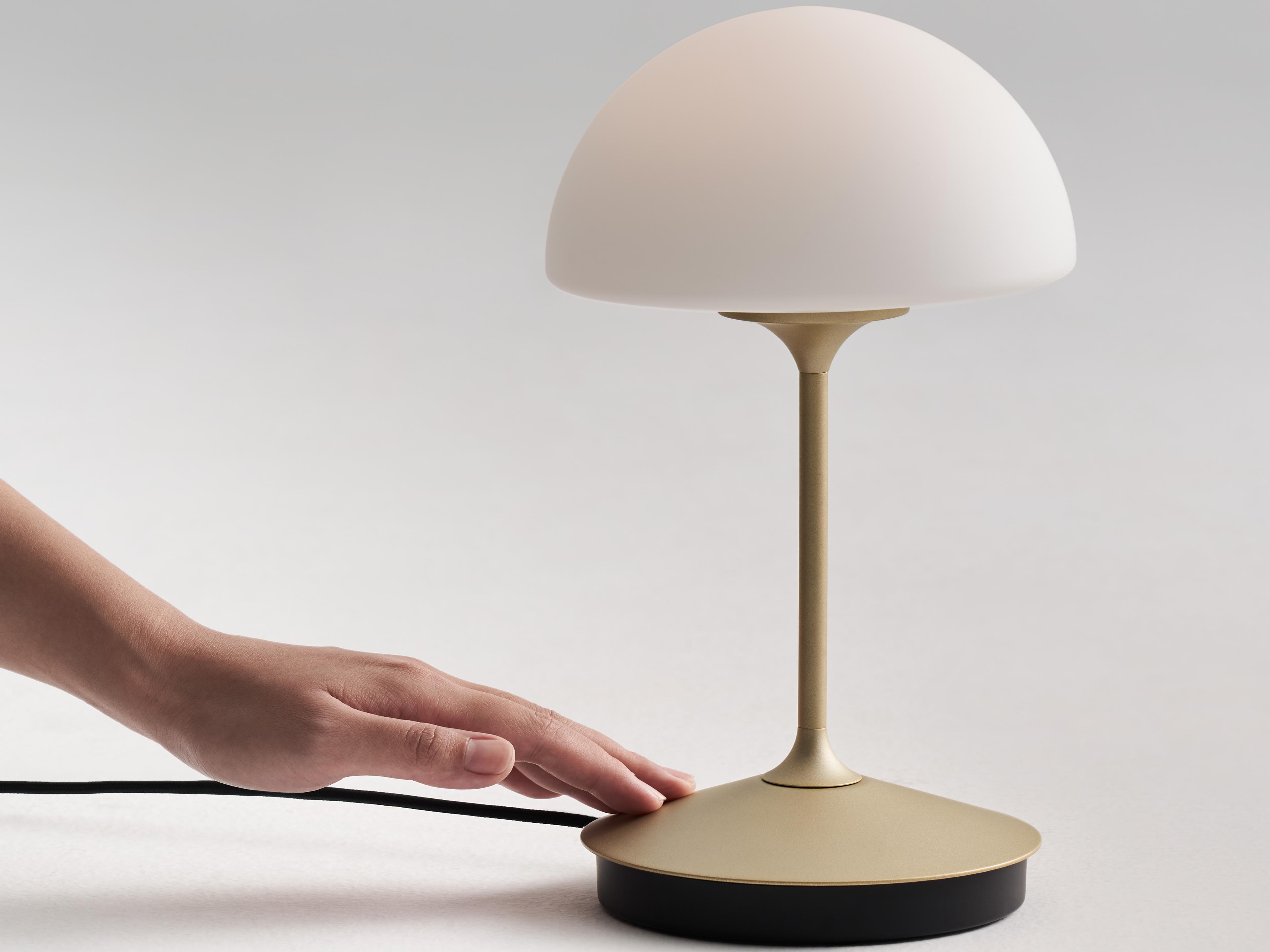 Seed Design Pensee Matt Opal Glass Champagne Gold LED Table Lamp