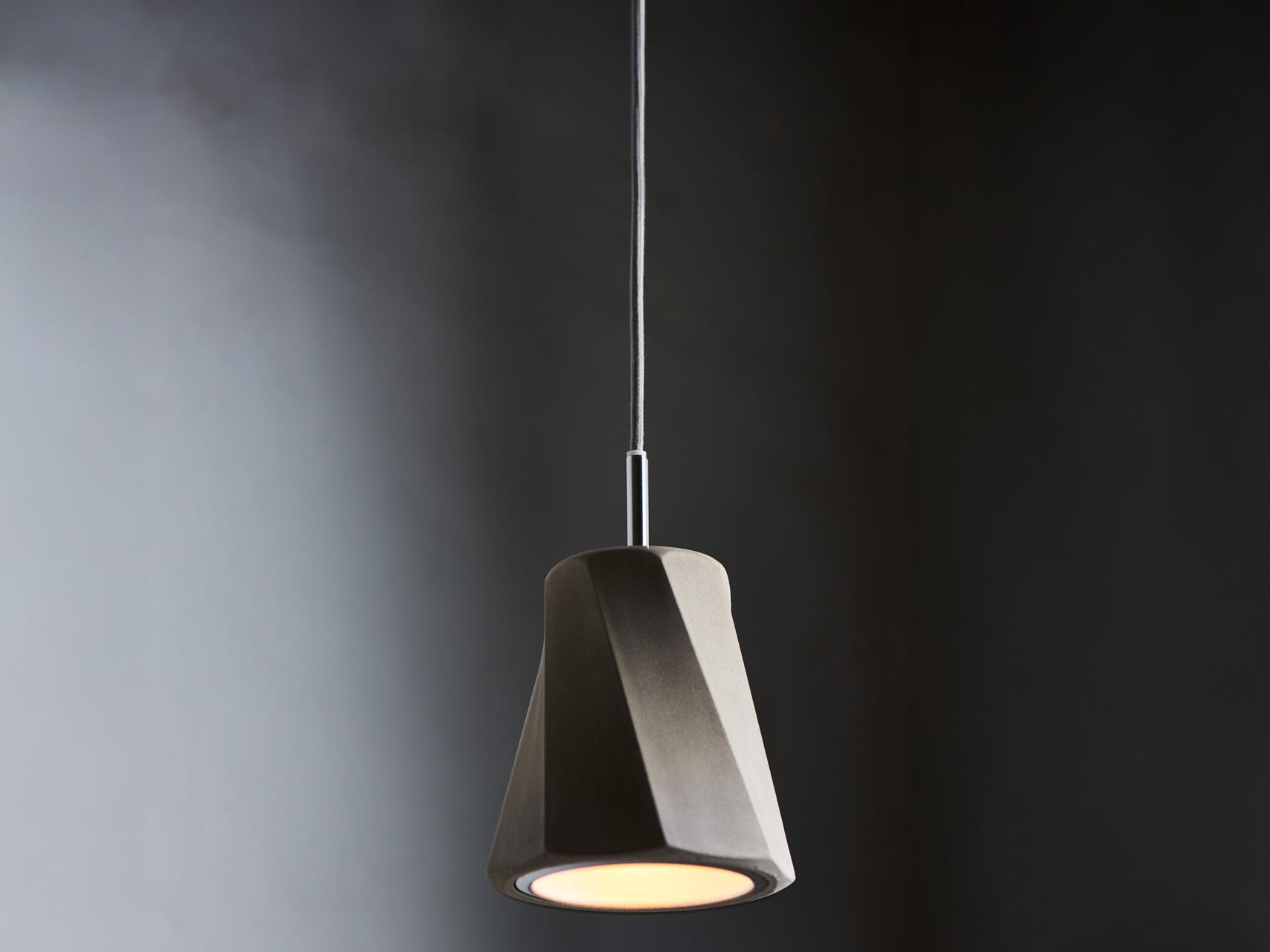 Seed Design Castle Concrete Gray Geometric Mini Pendant