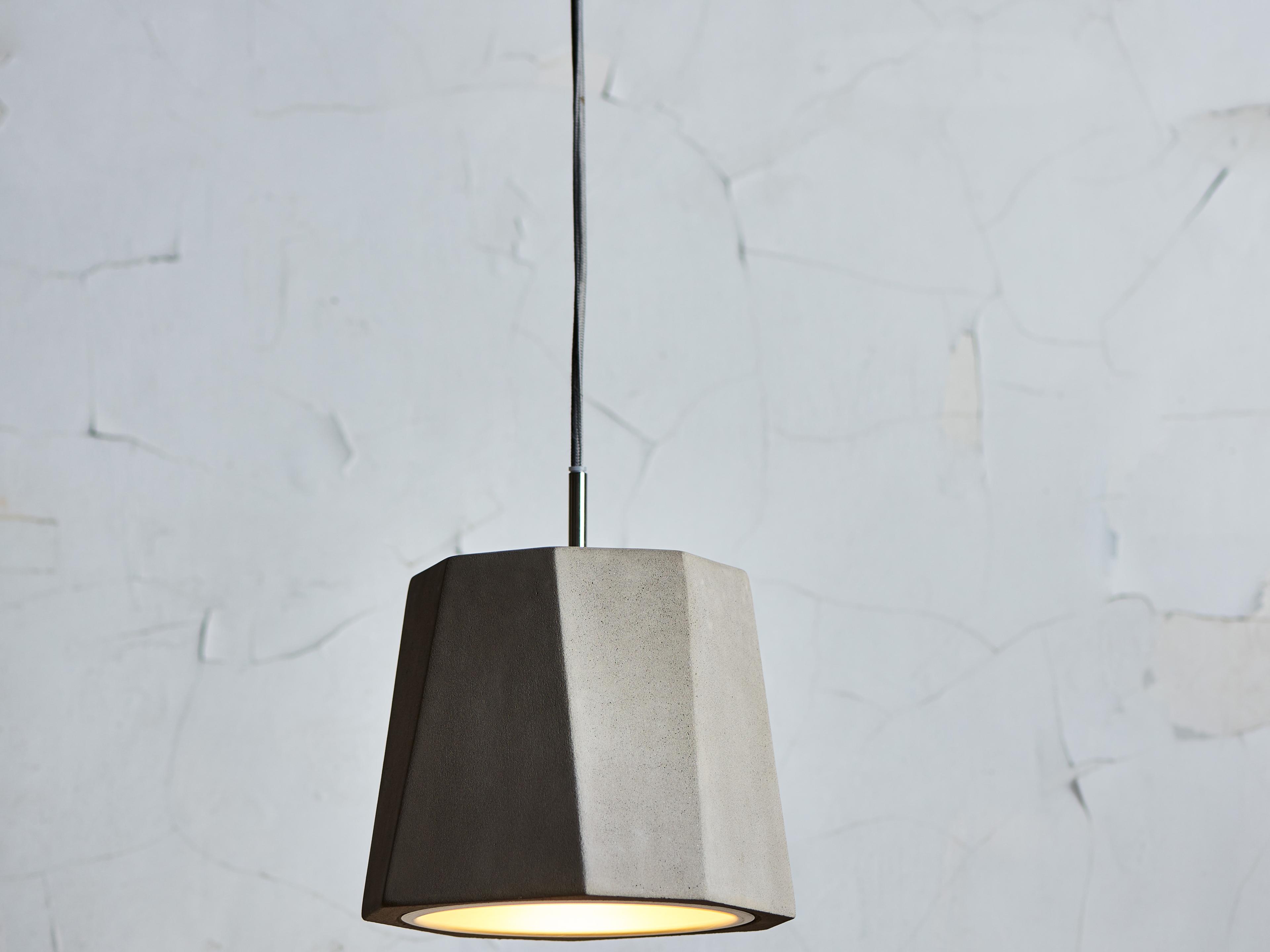 Seed Design Castle Concrete Gray Geometric Mini Pendant