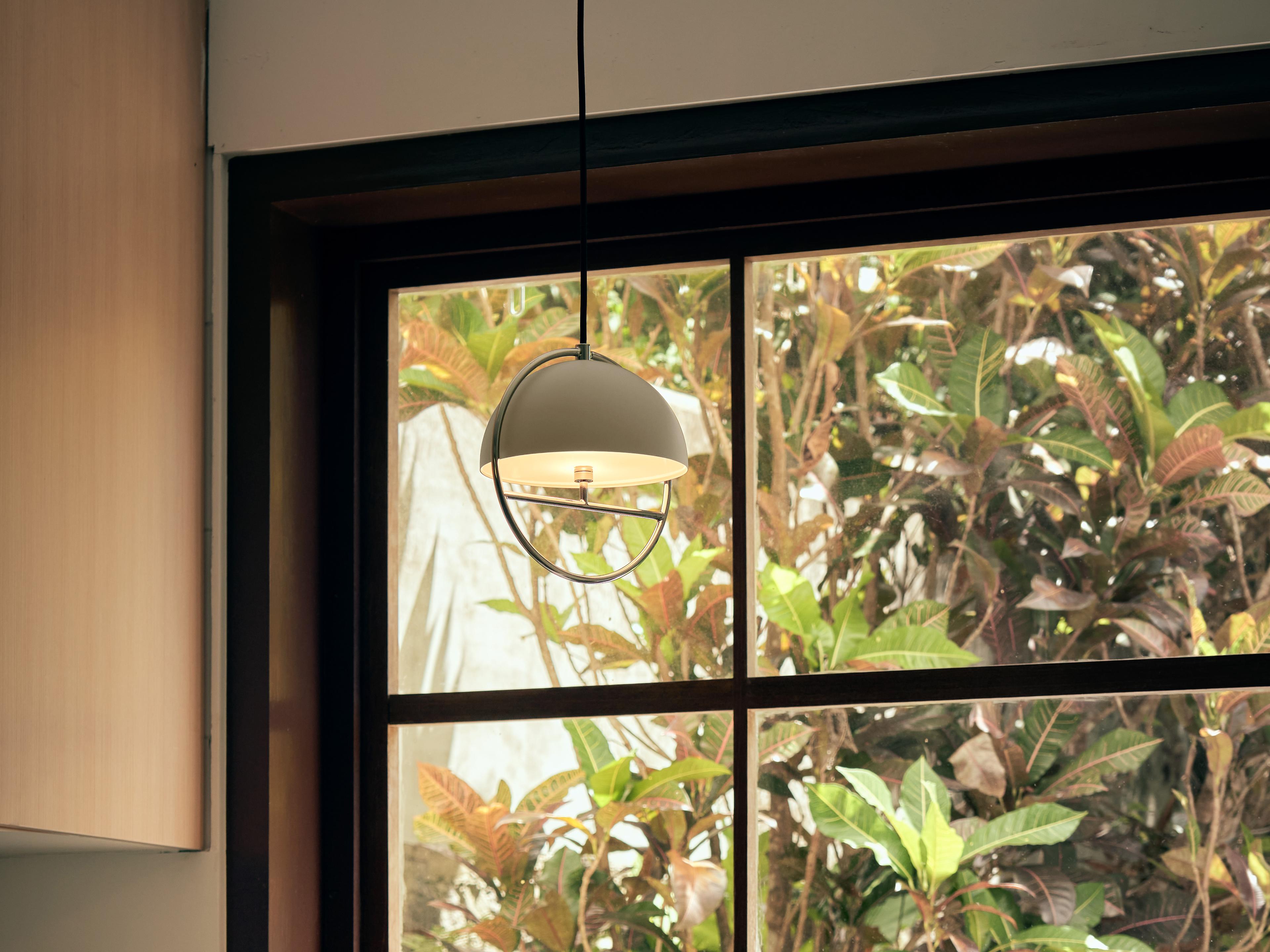 Seed Design Huan Oatmeal chrome Globe Pendant