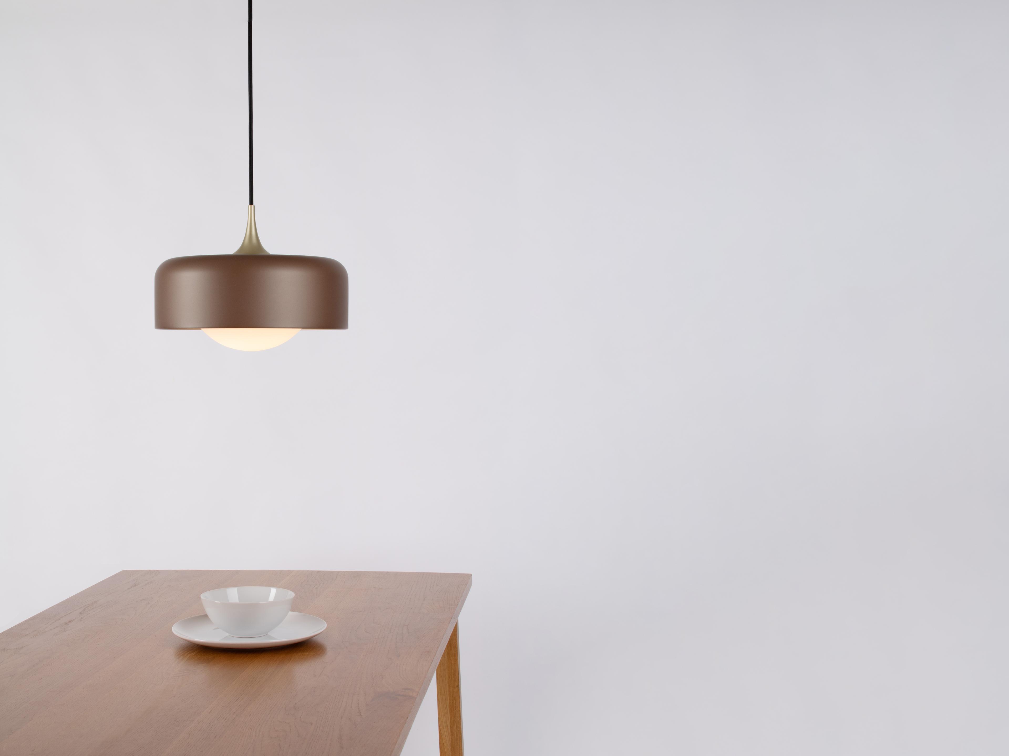 Seed Design Pensee L Pearl Cocoa Brown LED Drum Pendant