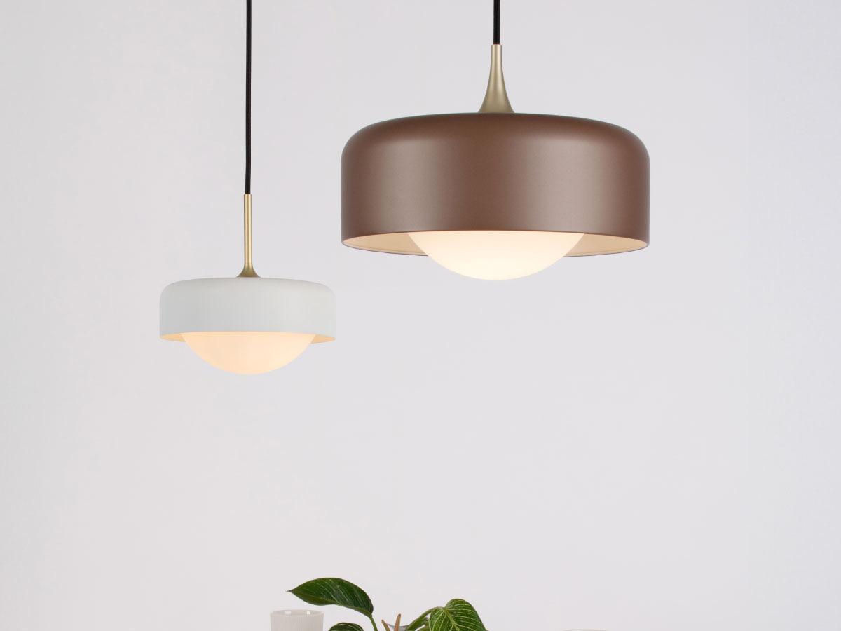 Seed Design Pensee L Pearl Cocoa Brown LED Drum Pendant
