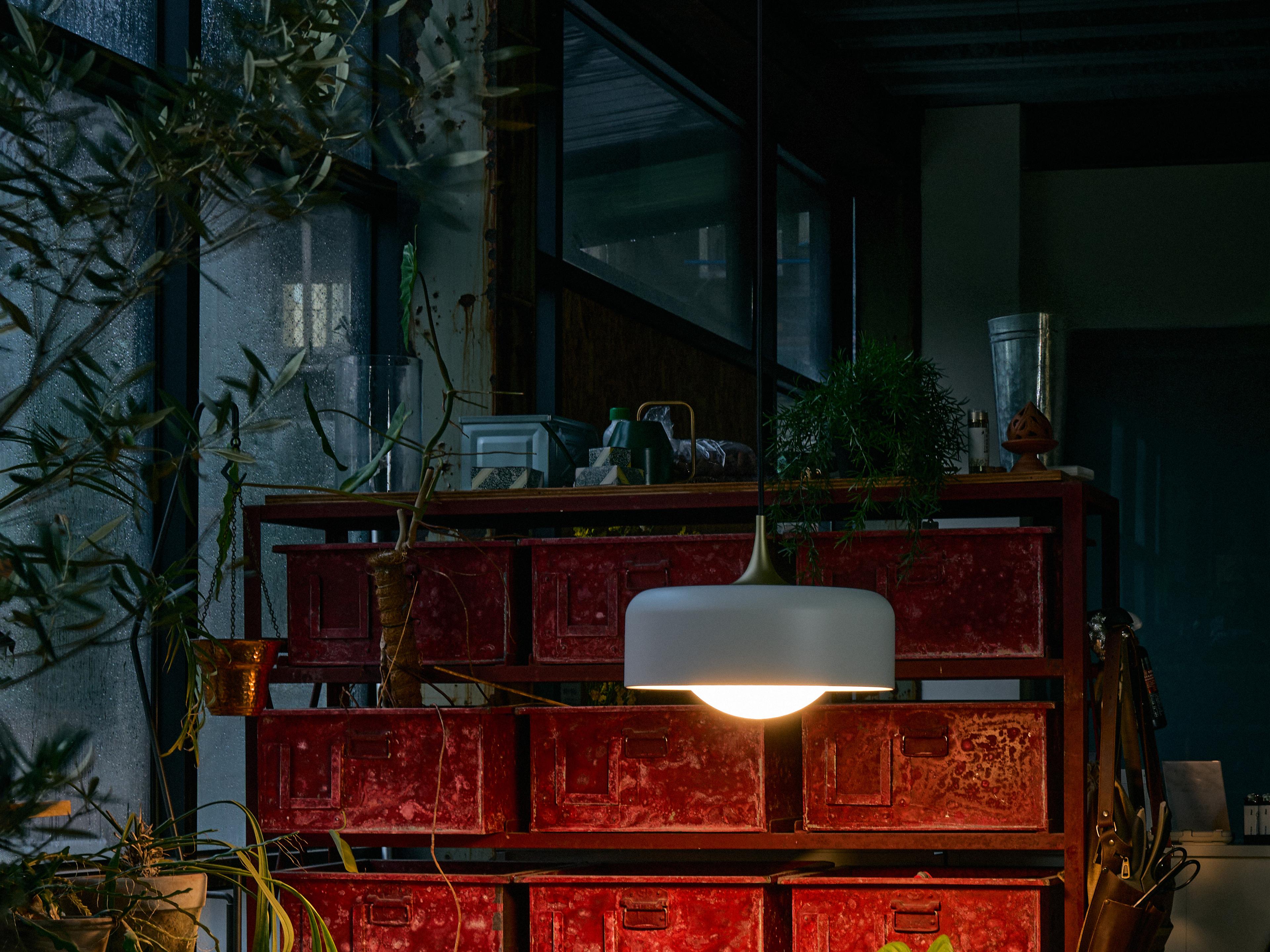 Seed Design Pensee L Matt White LED Drum Pendant