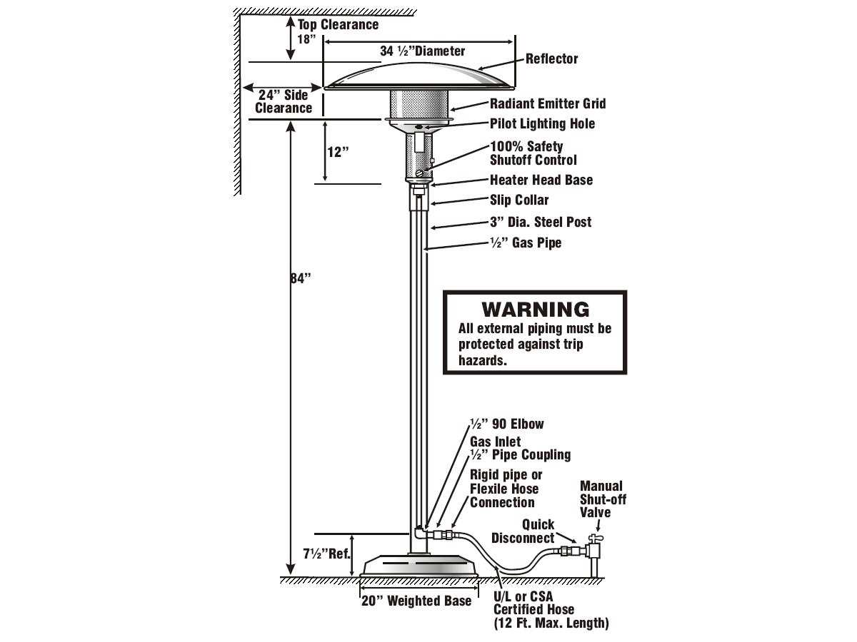 Sunglo Steel Black Portable Natural Gas Outdoor Patio Heater