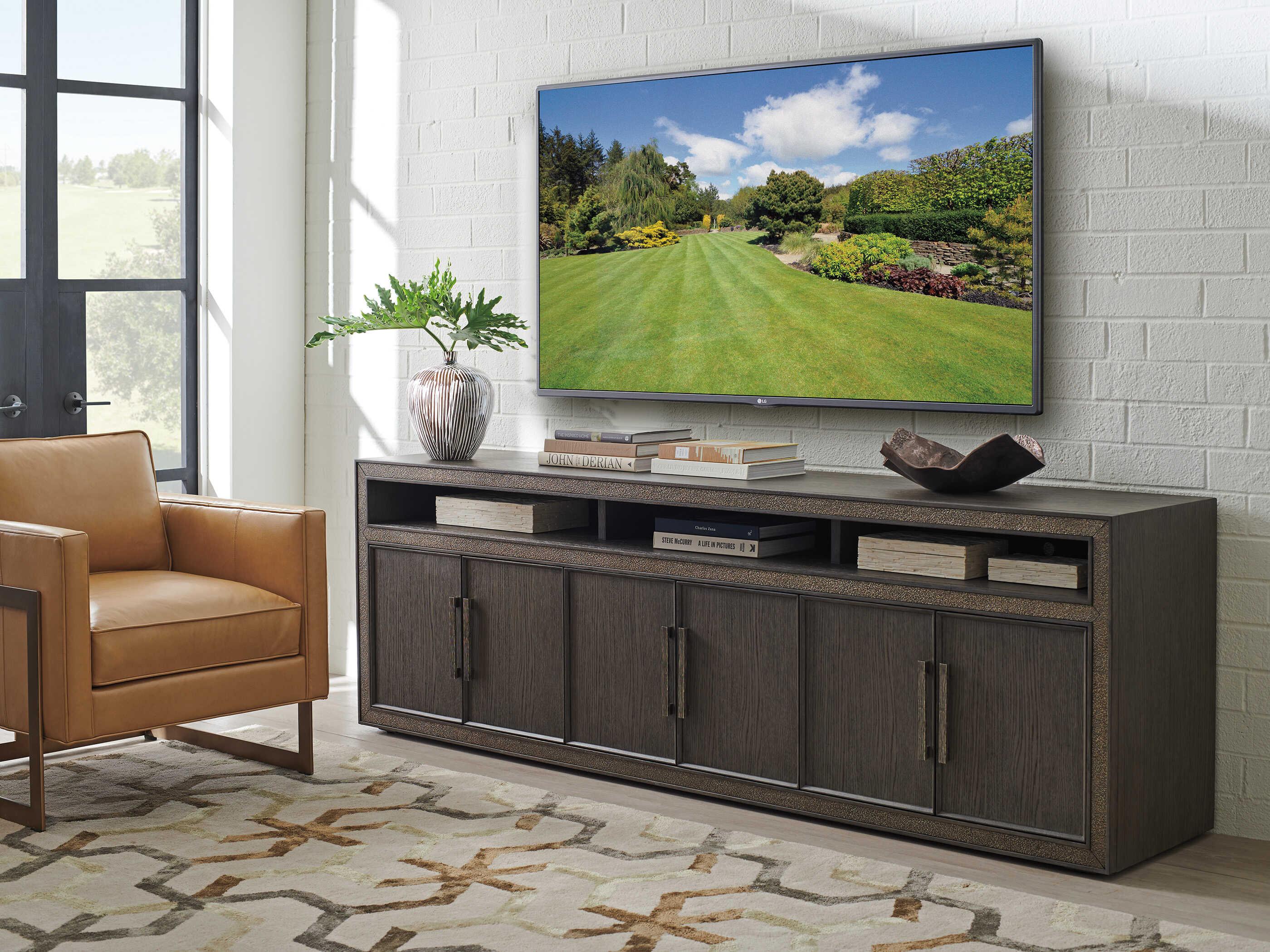 Sligh Studio Designs 95" Oak Wood Rich Graphite Media Console