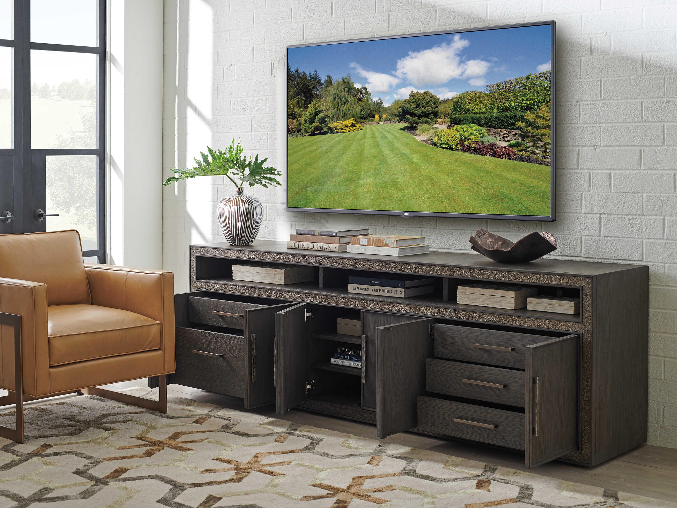 Sligh Studio Designs 95" Oak Wood Rich Graphite Media Console