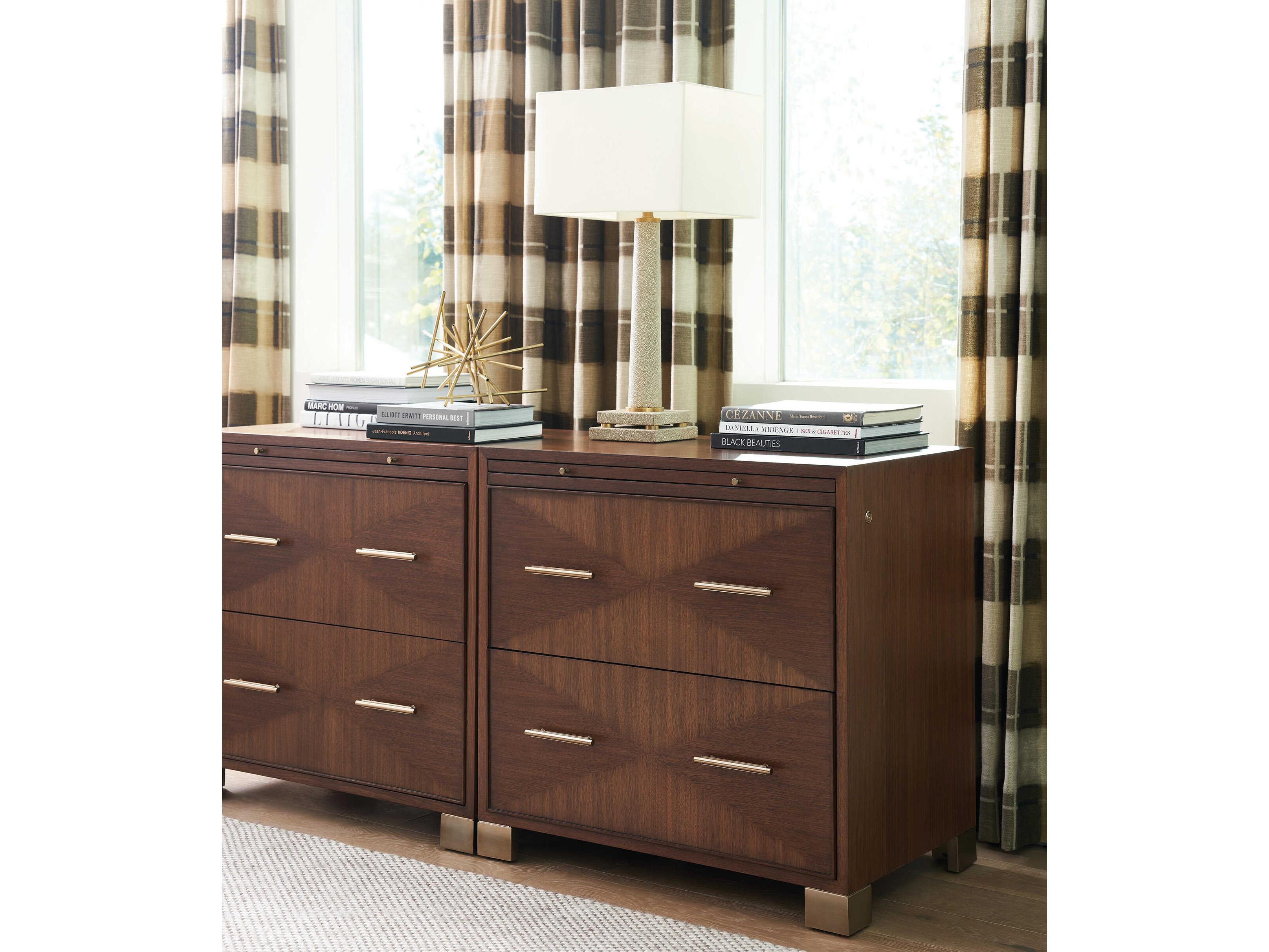 Sligh Studio Designs Dark Walnut Warm Silver Leaf File Cabinet