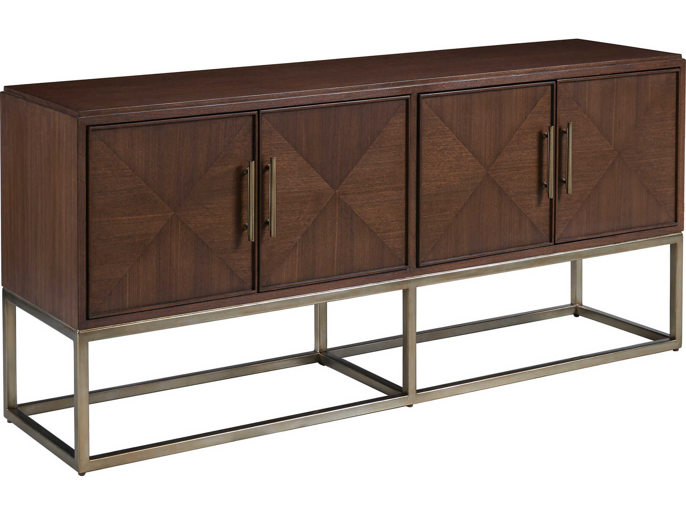 Sligh Studio Designs 67" Walnut Wood Dark Warm Silver Leaf Media Console