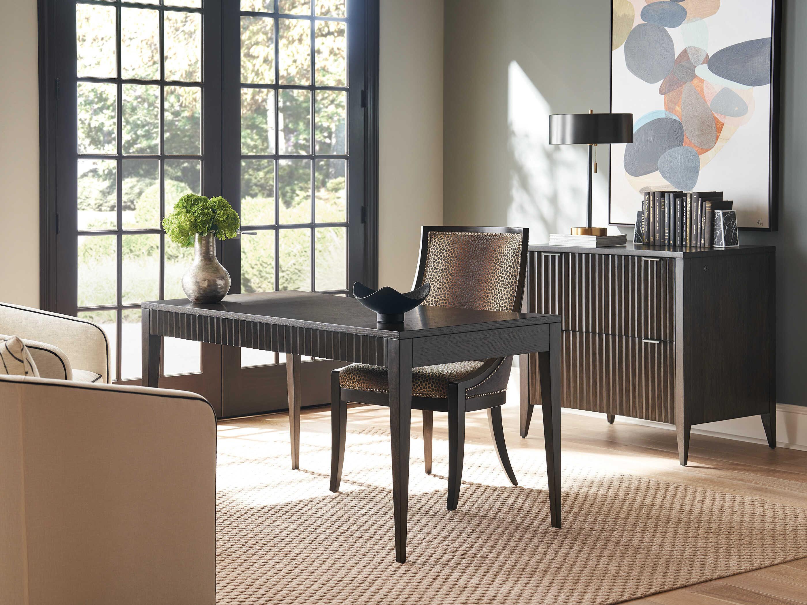 Sligh Studio Designs Dark Walnut Brown Oak Wood Writing Desk