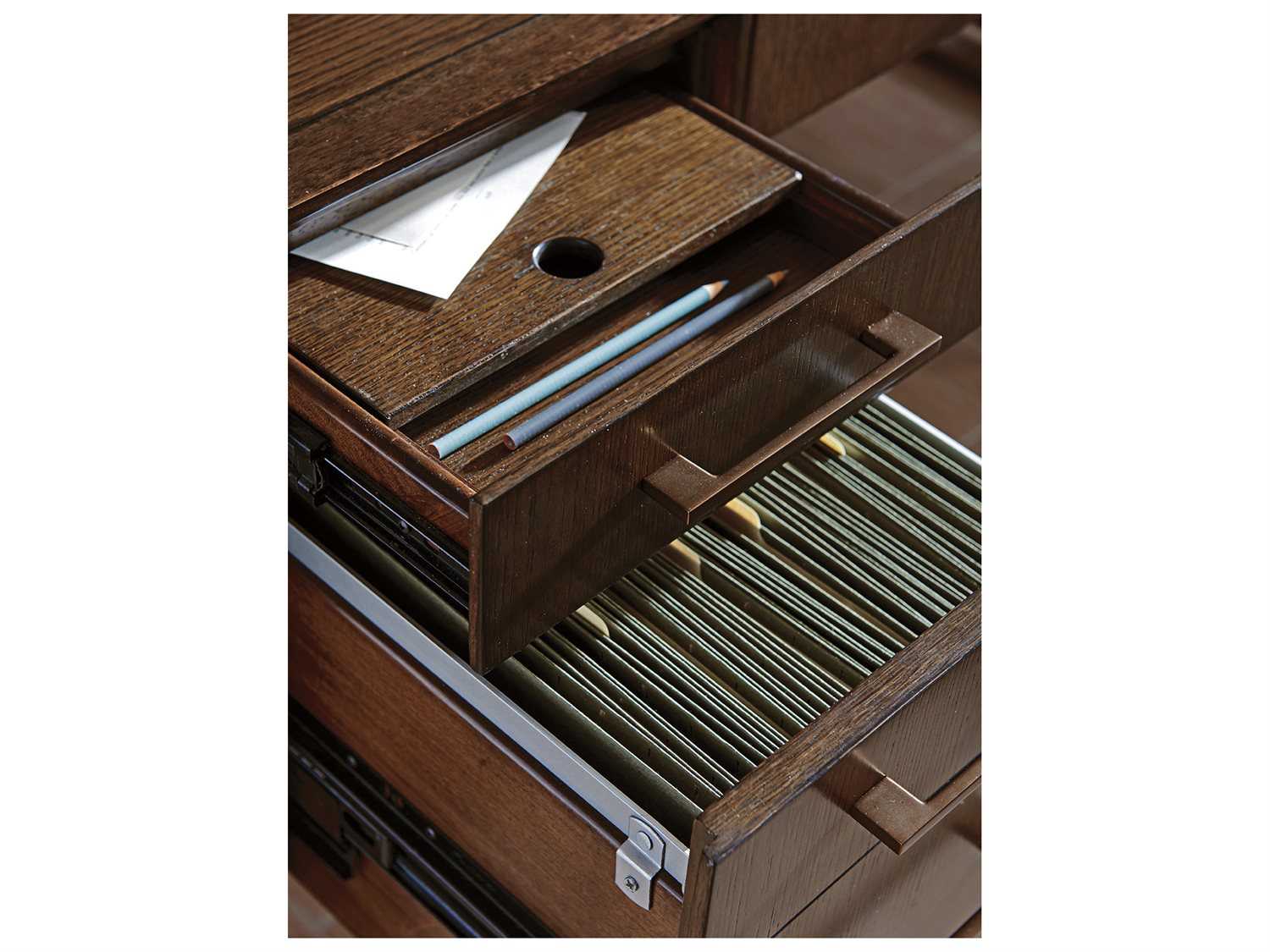 Sligh Cross Effect Oak Wood Computer Desk