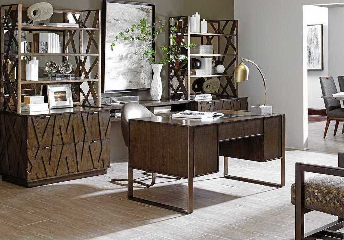 Sligh Cross Effect Oak Wood Computer Desk