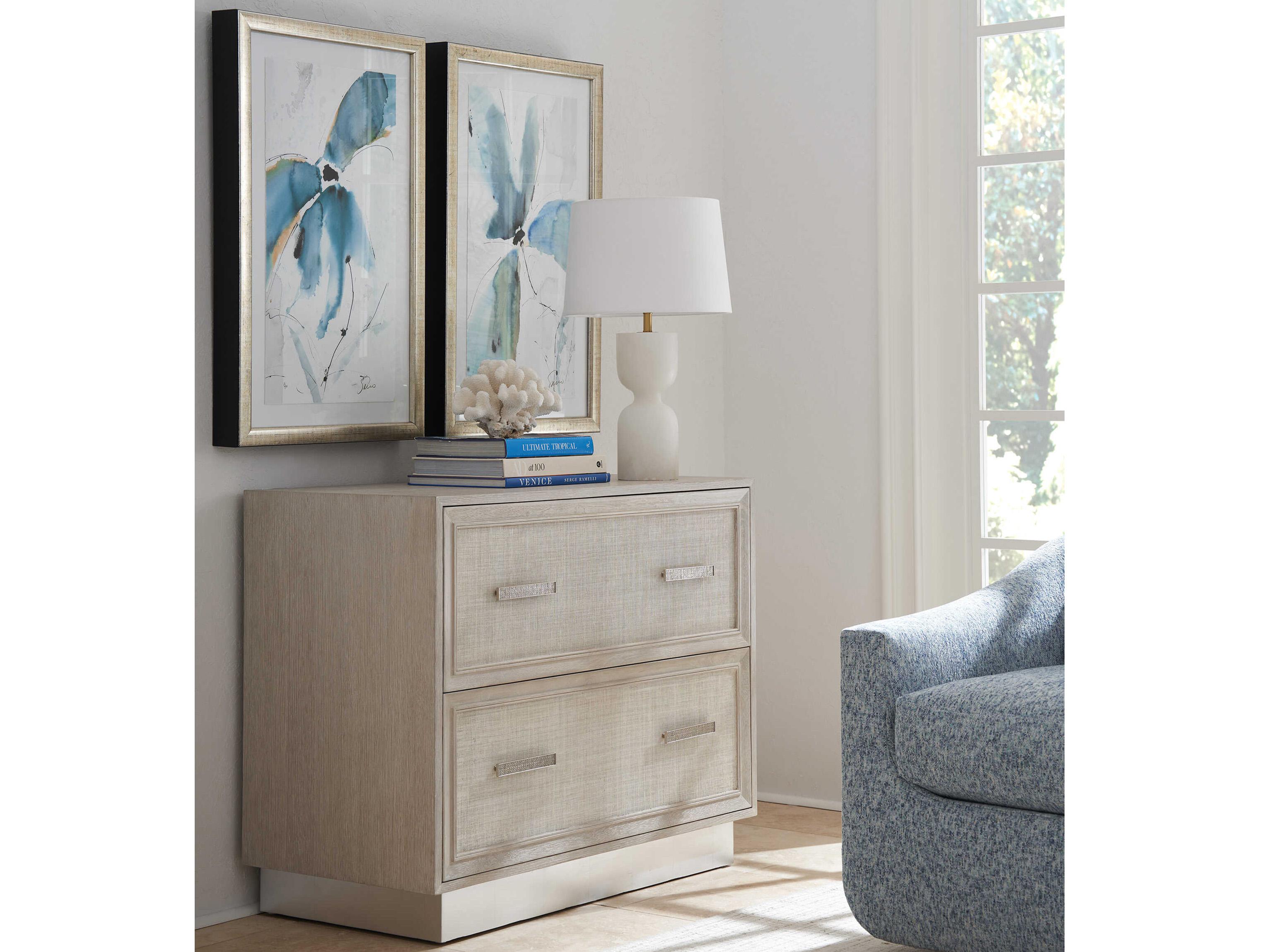 Sligh Barrington Wheaton Misty White Silver Leaf File Cabinet