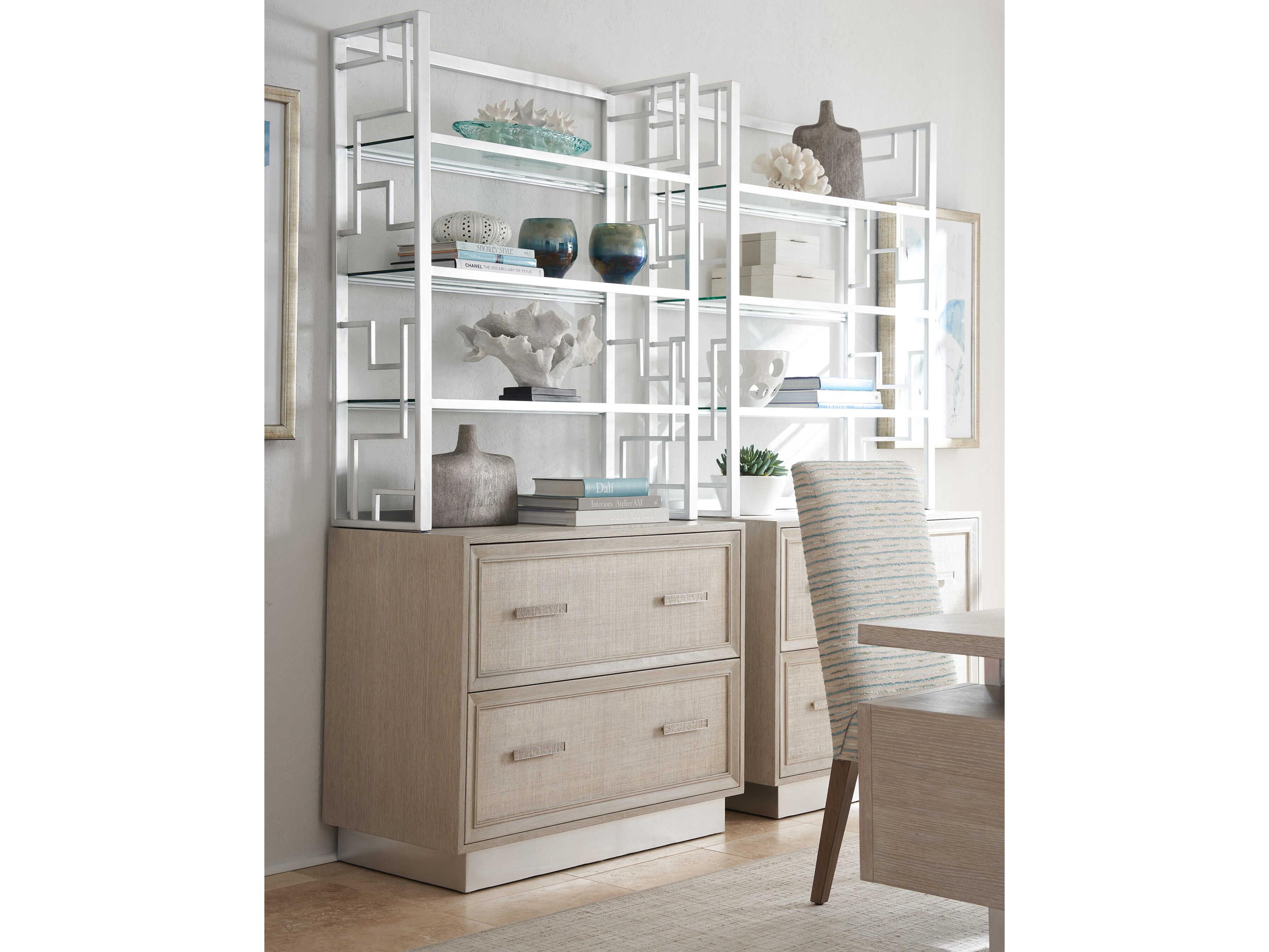 Sligh Barrington Wheaton Misty White Silver Leaf File Cabinet