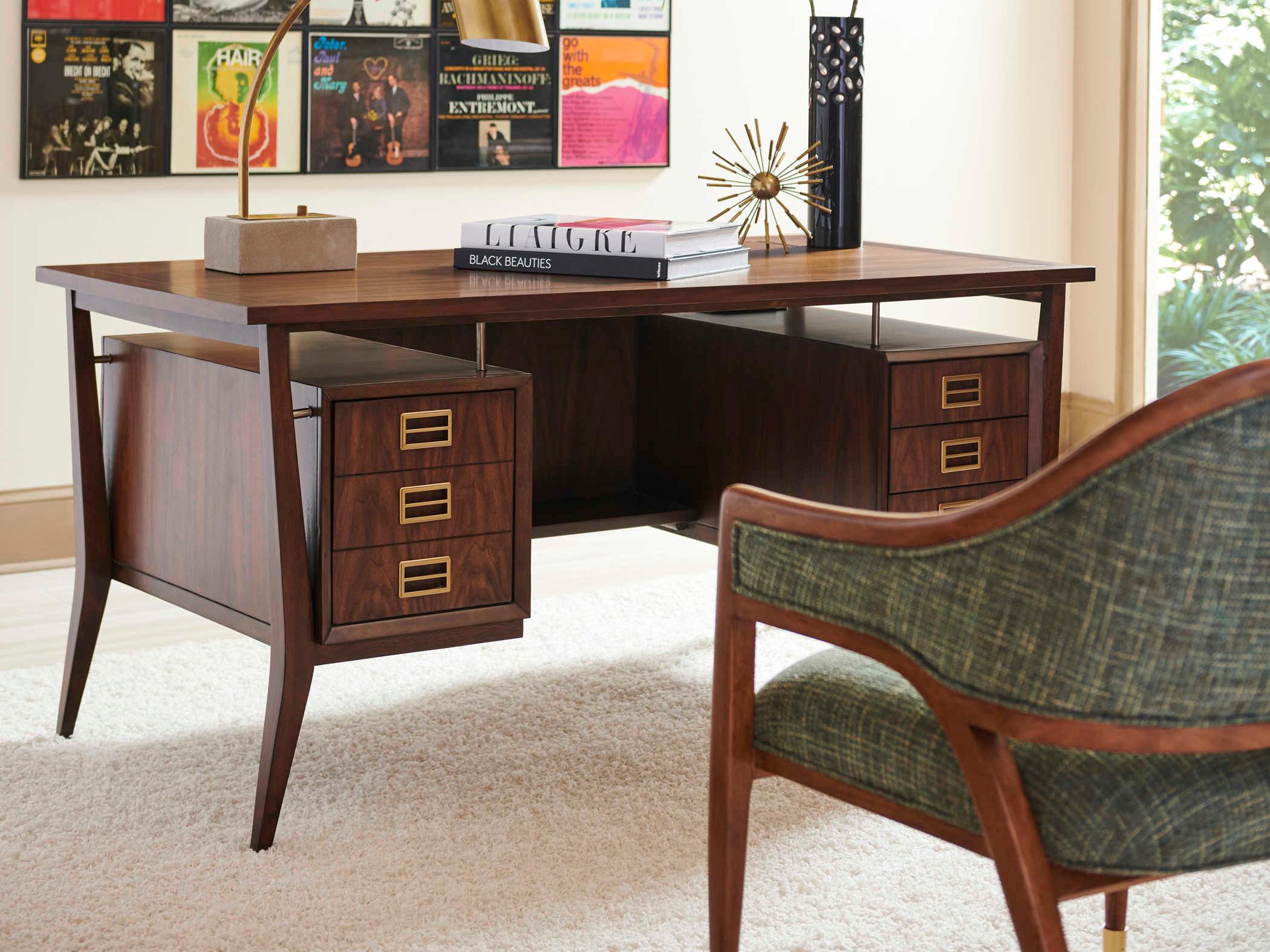 Sligh Studio Designs Rich Brown Walnut Wood Writing Desk