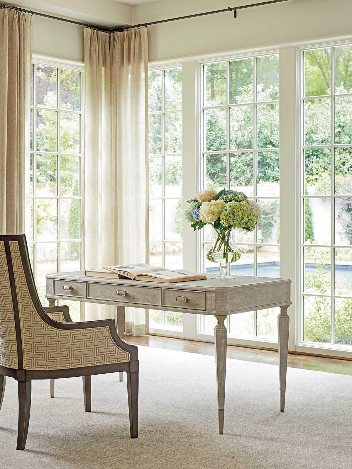 Sligh Greystone Soft Pearl Grey With White Glaze Writing Desk