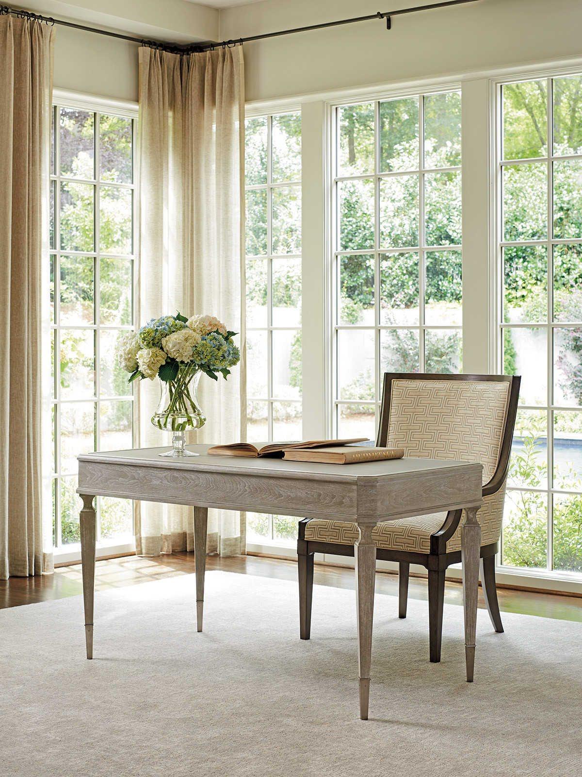 Sligh Greystone Soft Pearl Grey With White Glaze Writing Desk