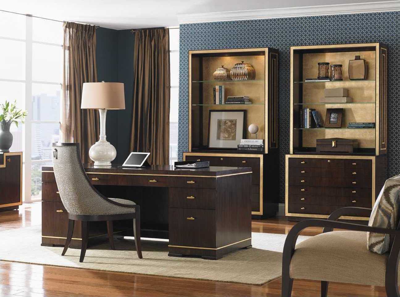 Sligh Bel Aire Brown Walnut Wood Executive Desk