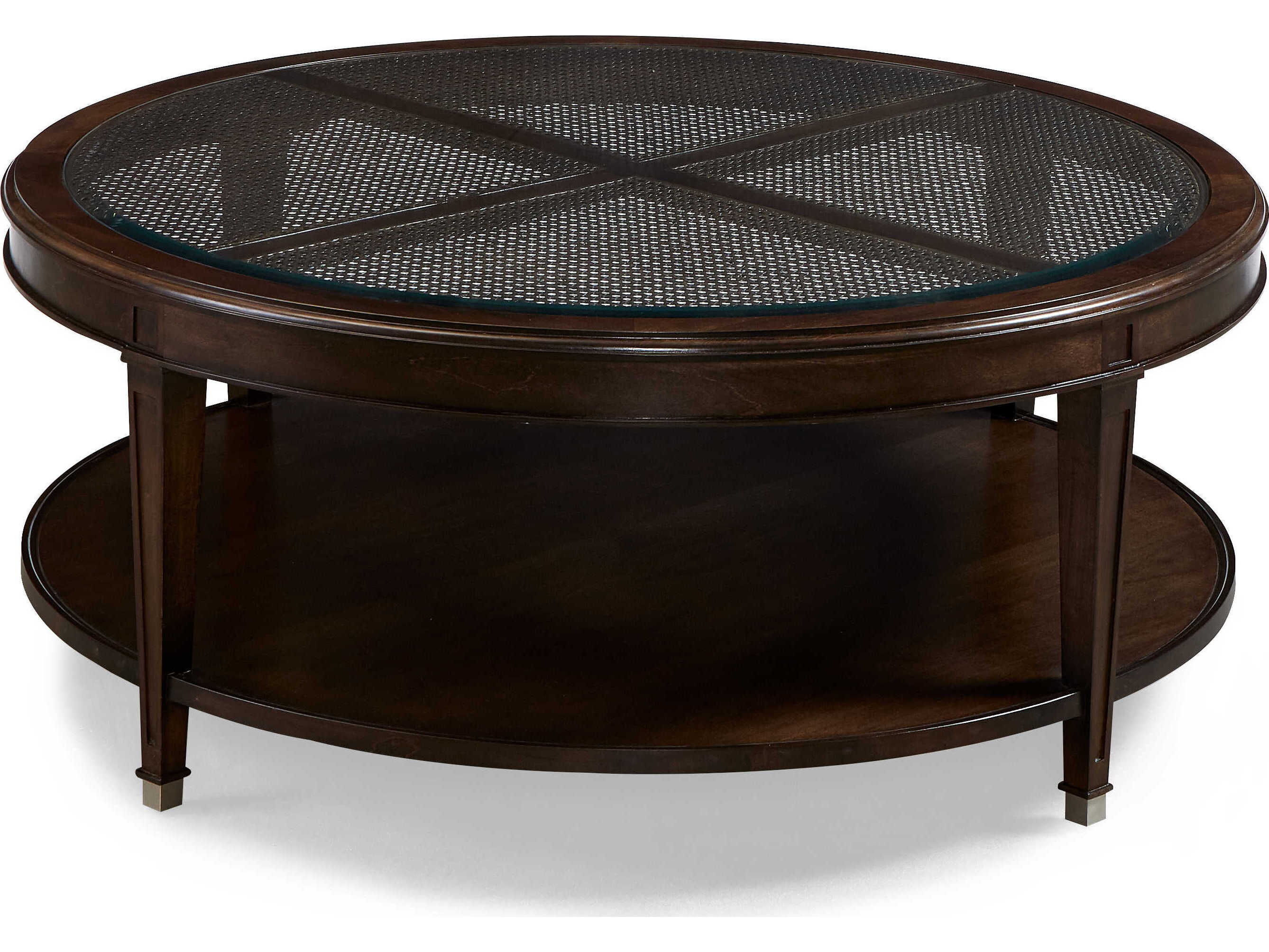 Sherrill Occasional Palm Beach Round Glass Coffee Table