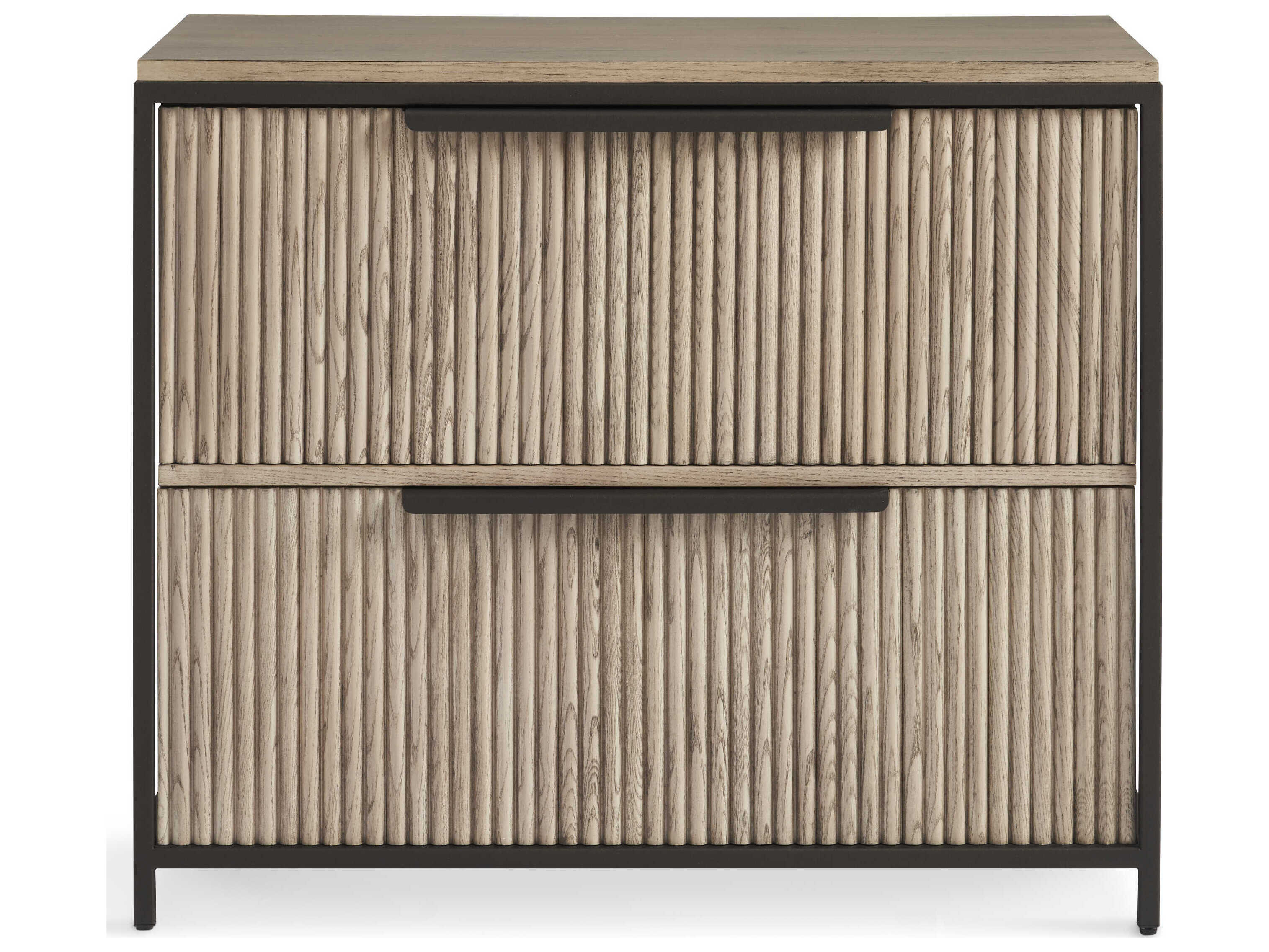 Sherrill Occasional Concord 2-Drawers Brown Ash Wood Nightstand