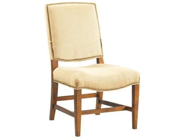 Sherrill Occasional Casual Solid Wood Brown Upholstered Armless Dining Chair