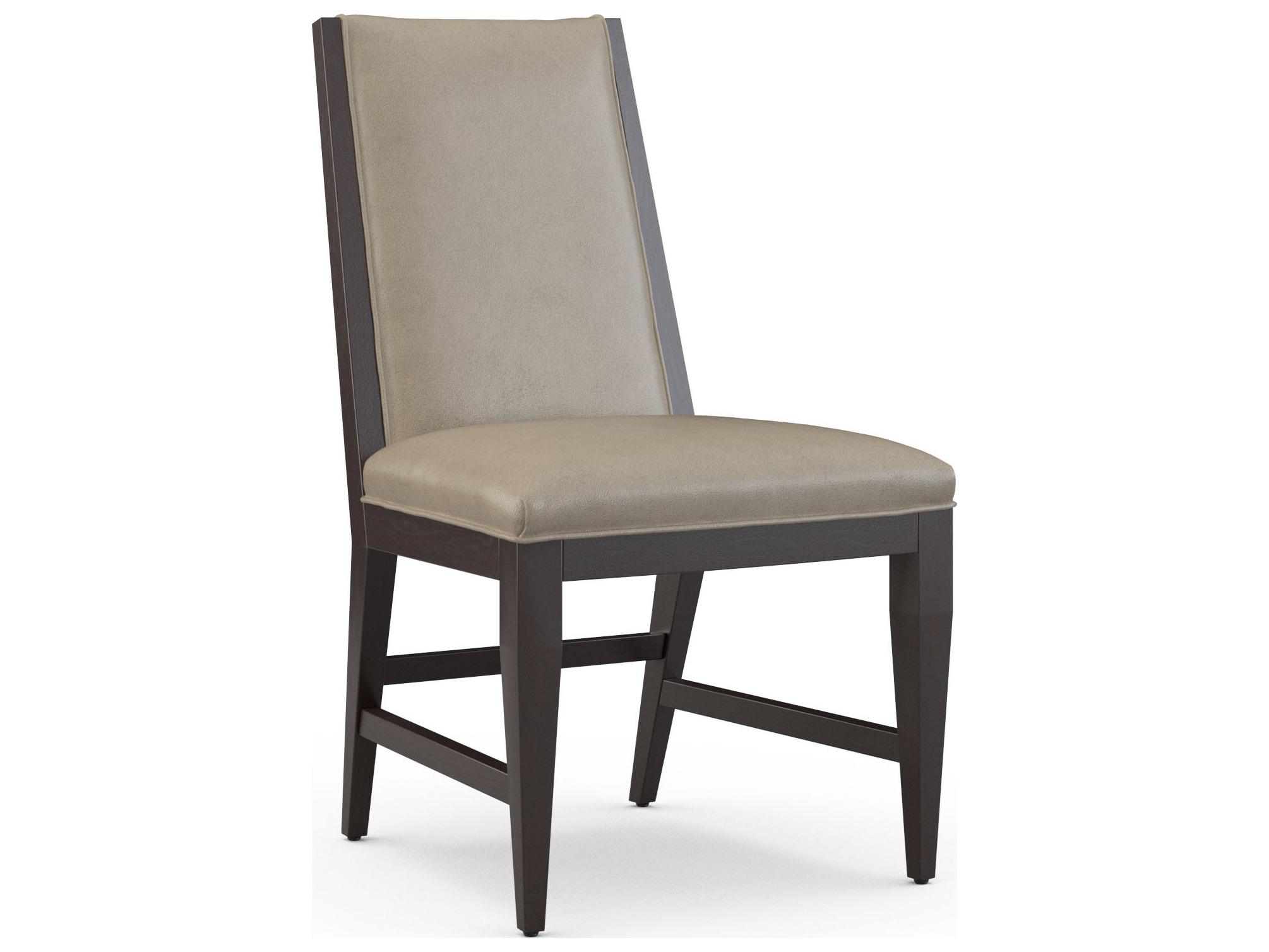 Sherrill Occasional Stark Walnut Wood Brown Upholstered Armless Dining Chair
