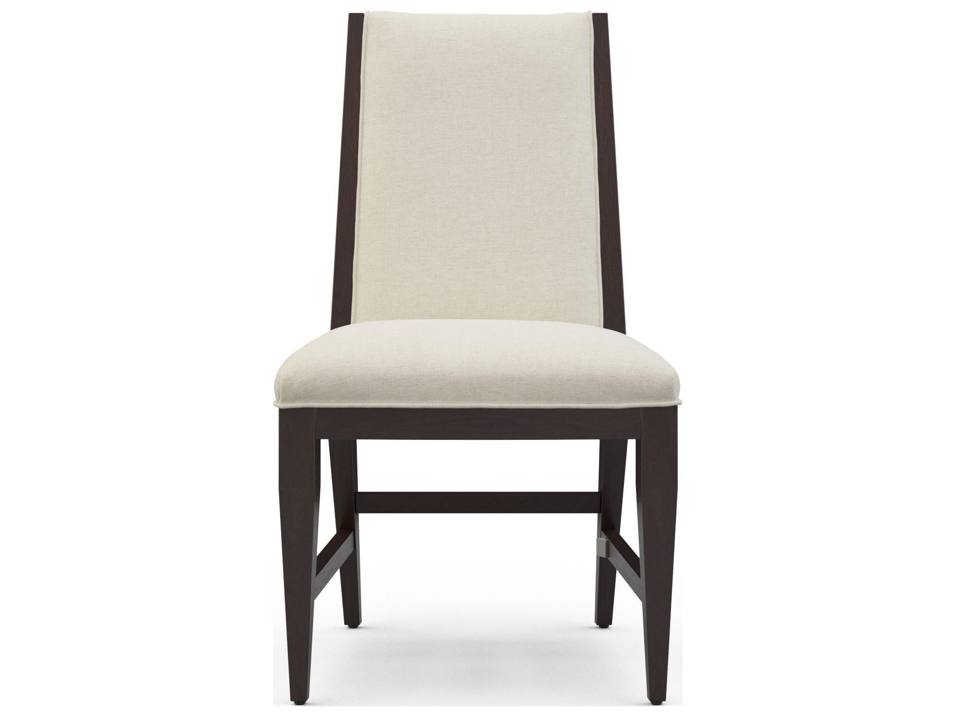 Sherrill Occasional Stark Walnut Wood Brown Upholstered Armless Dining Chair